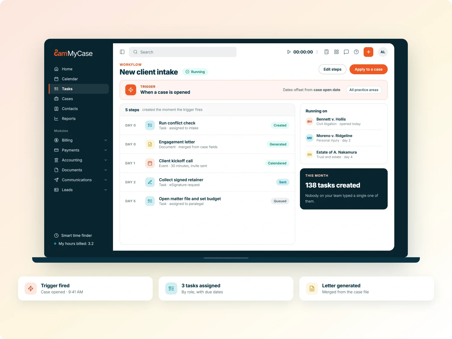Shot of a dashboard with workflow automations