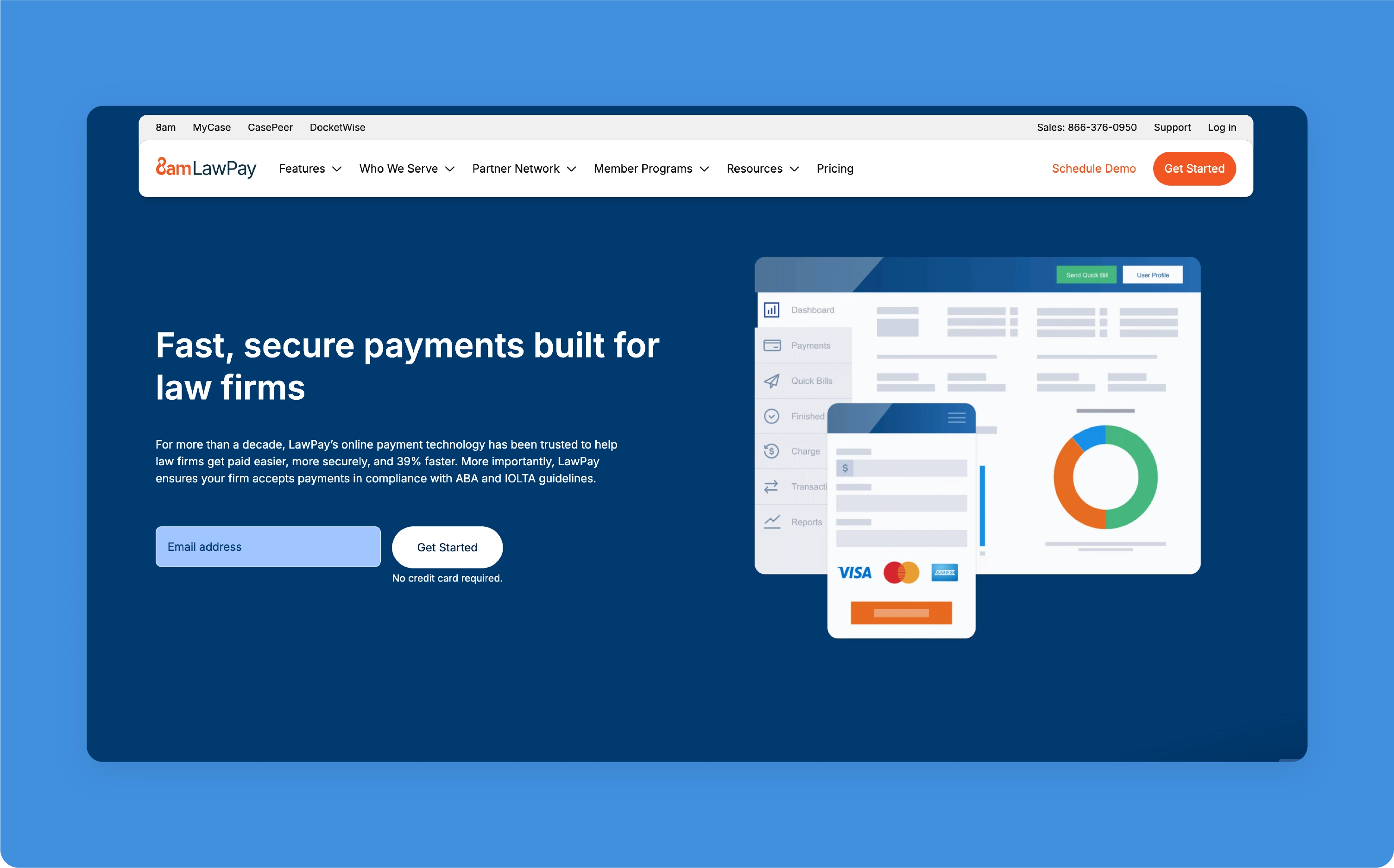 8am LawPay homepage screenshot
