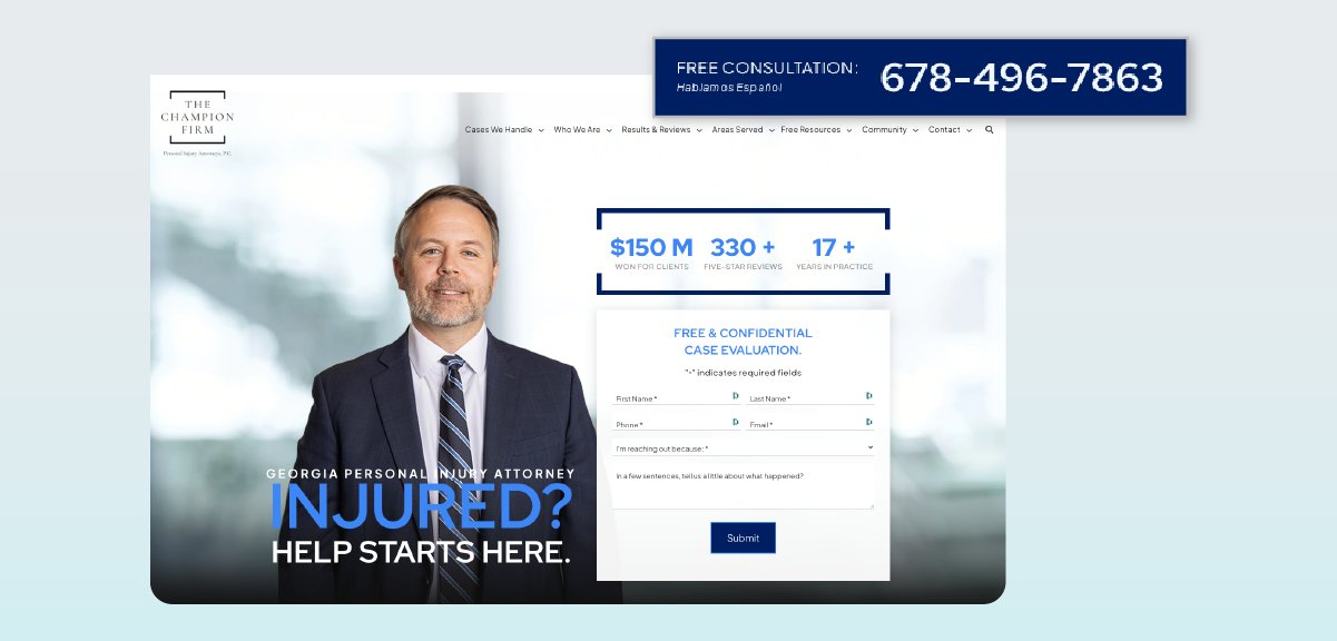 The Champion Law Firm home website homepage