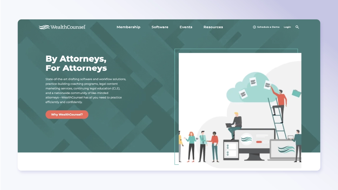 WealthCounsel homepage screenshot