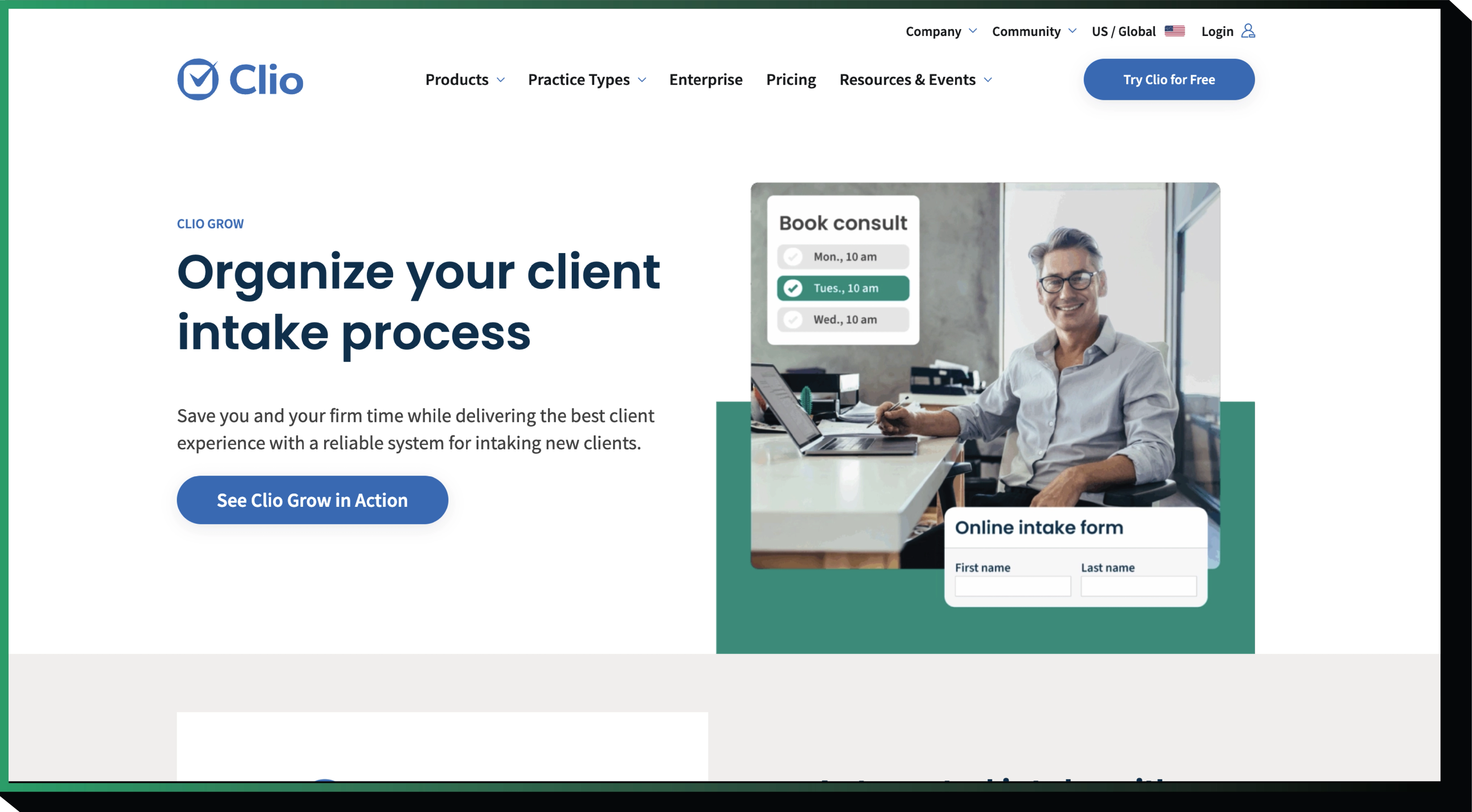 Clio home page