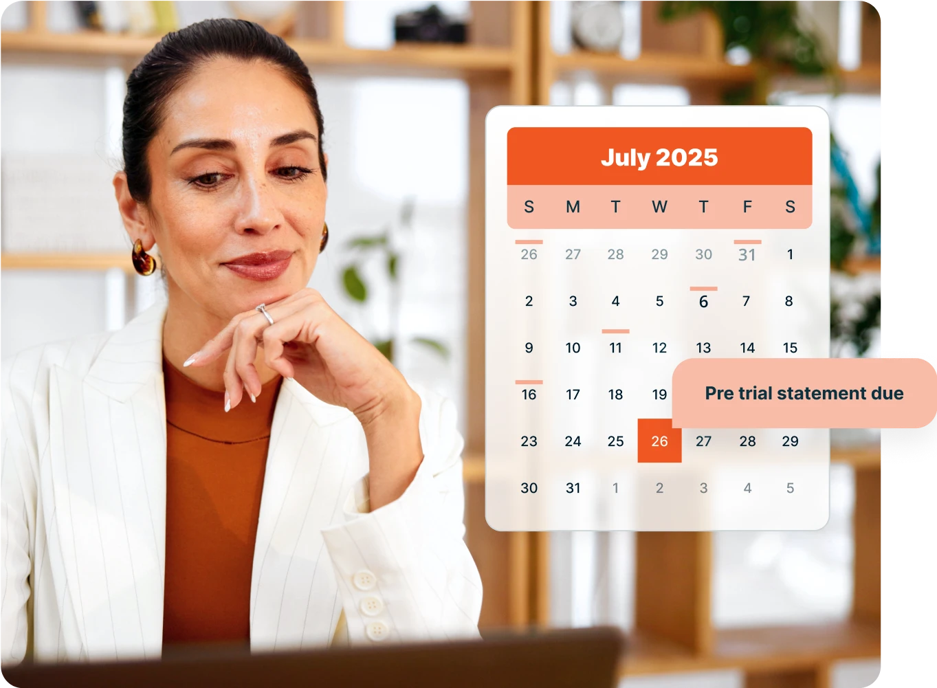 Lawyer reviewing calendar