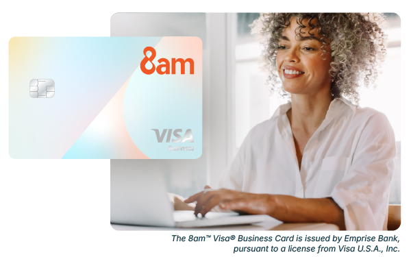 A woman checks her 8am Smart Spend account