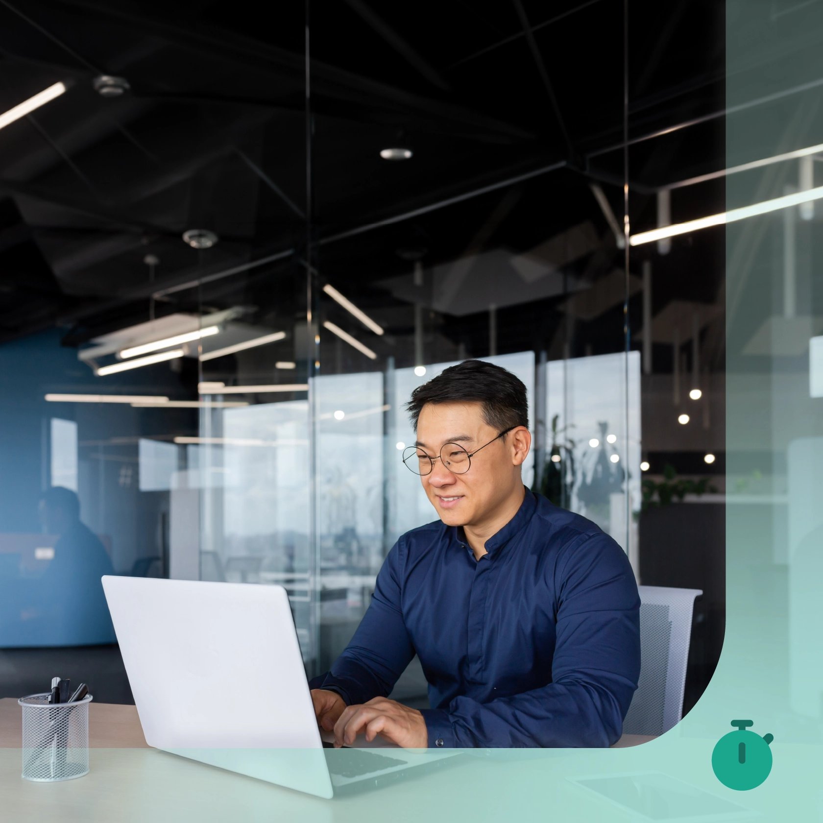 Accountant working on a laptop