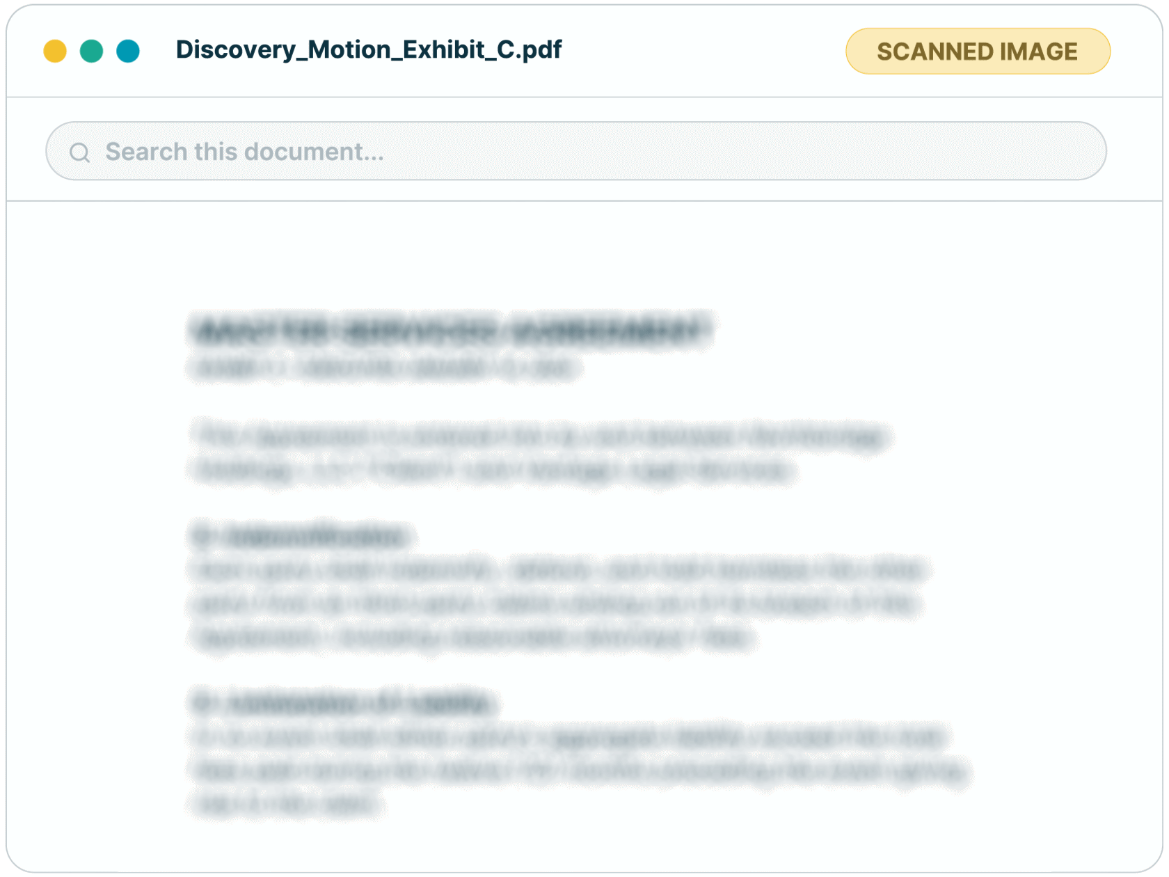 AI legal document processing in MyCase — 8am IQ Discovery Assistant converting a scanned file into searchable text