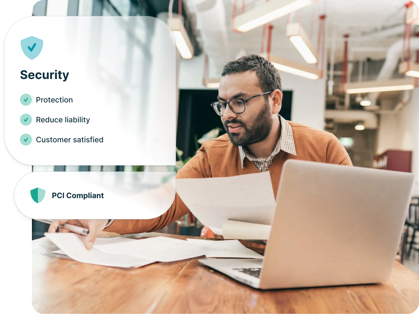 A man reviewing documents