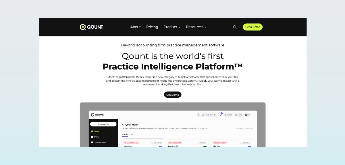 Qount homepage screenshot