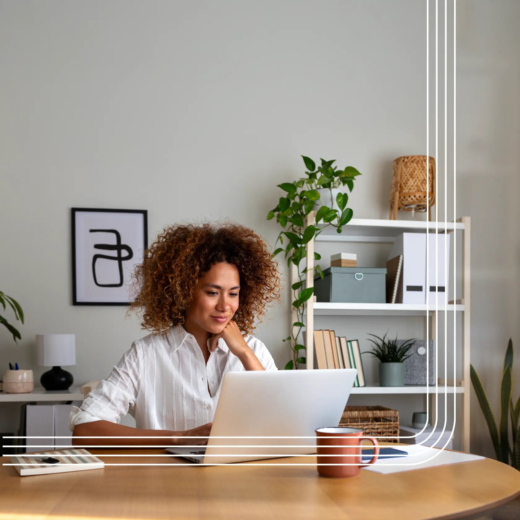 Immigration lawyer working at laptop