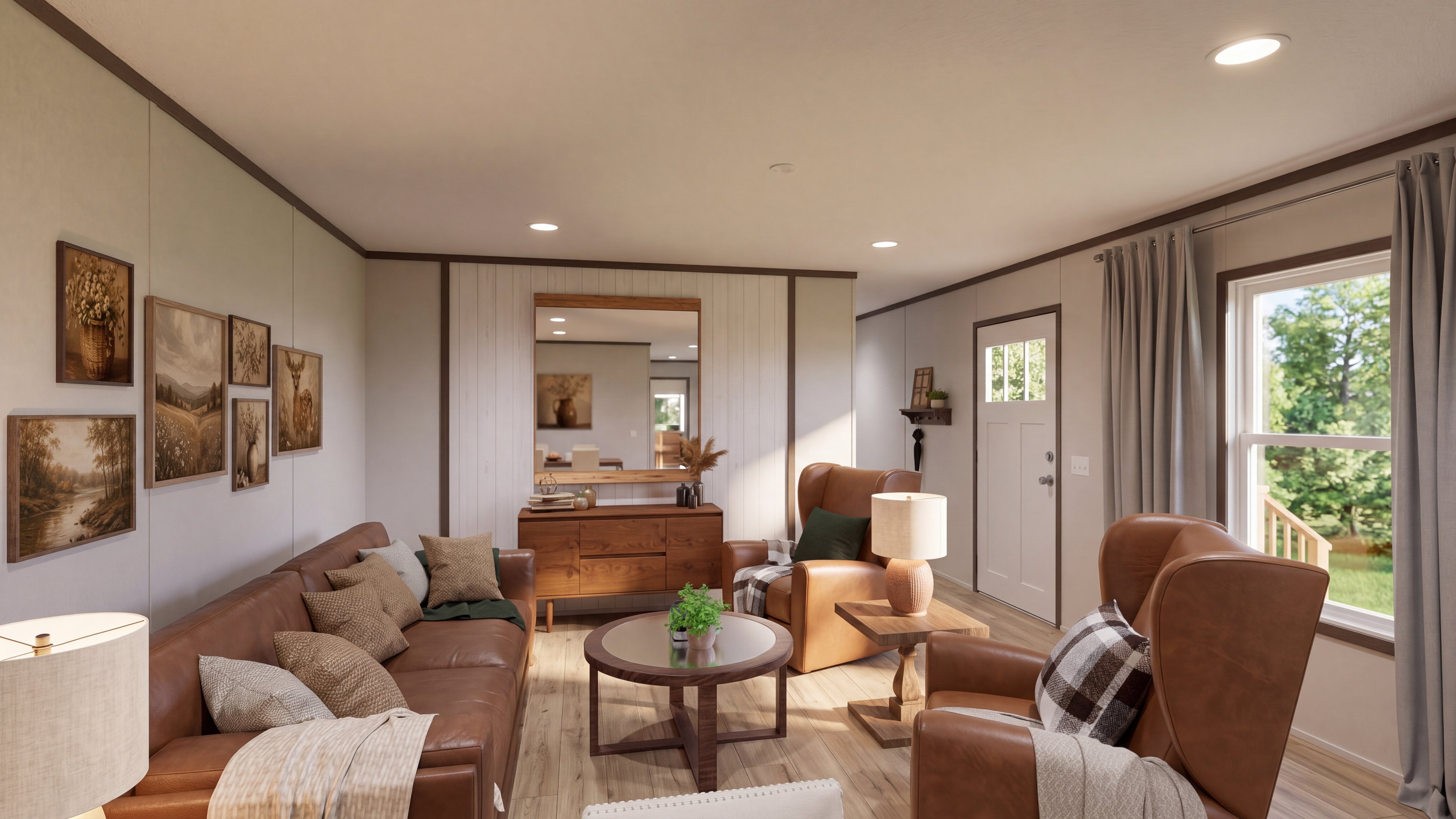 Living room rendering of the Desire home.