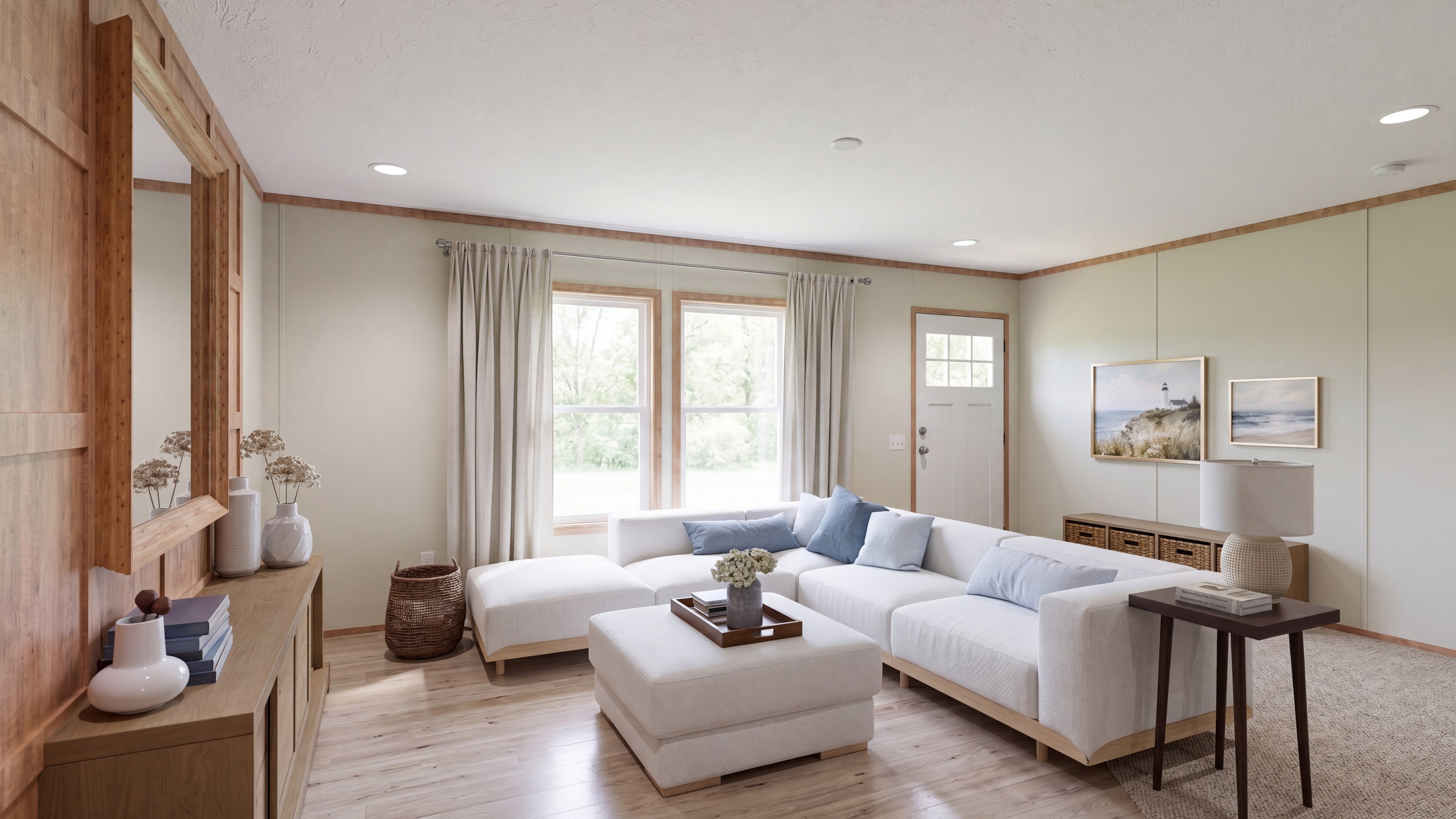 Living room rendering of the Snowcap home.