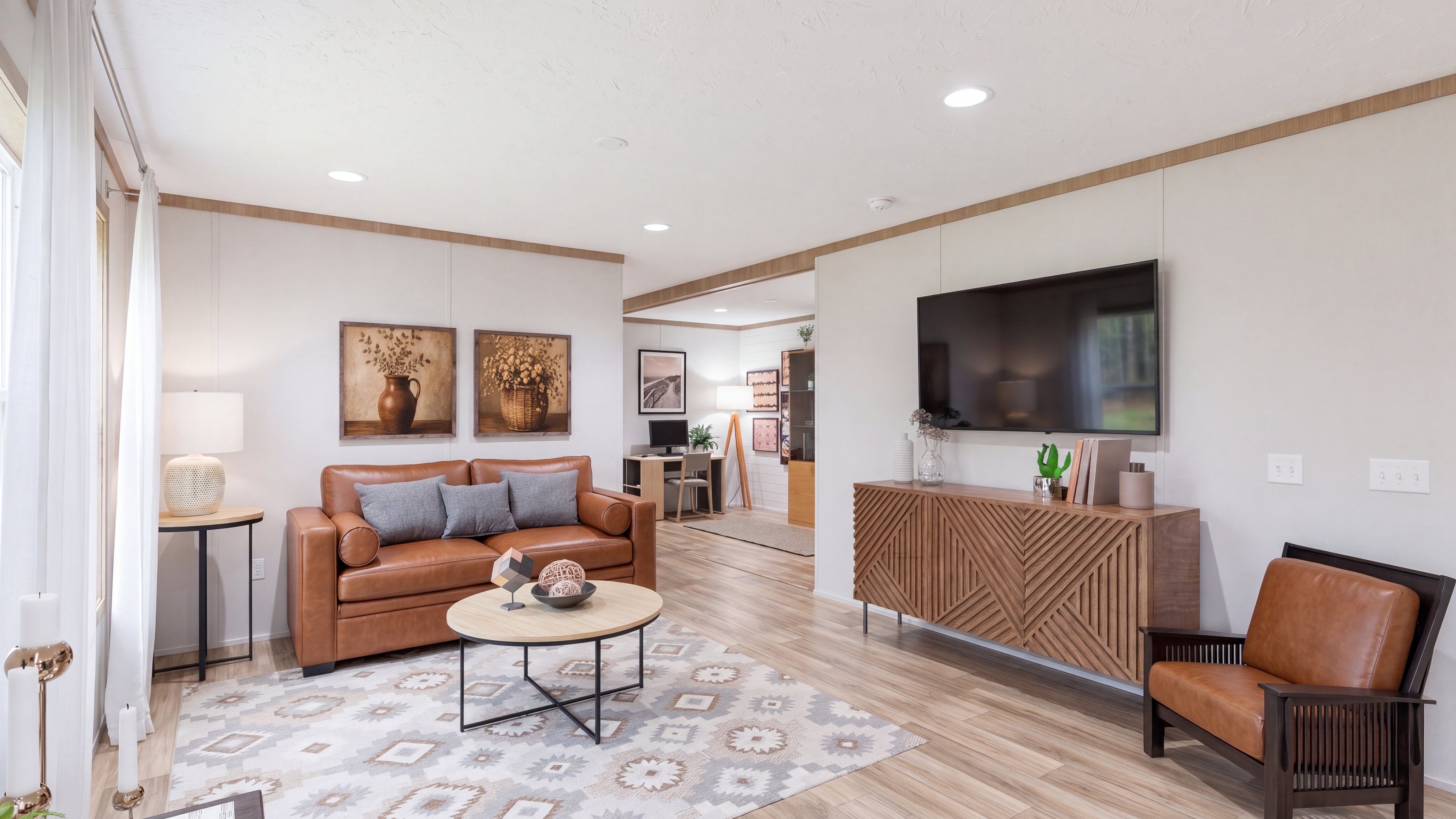 Family room rendering of the El Sueno Breeze home.