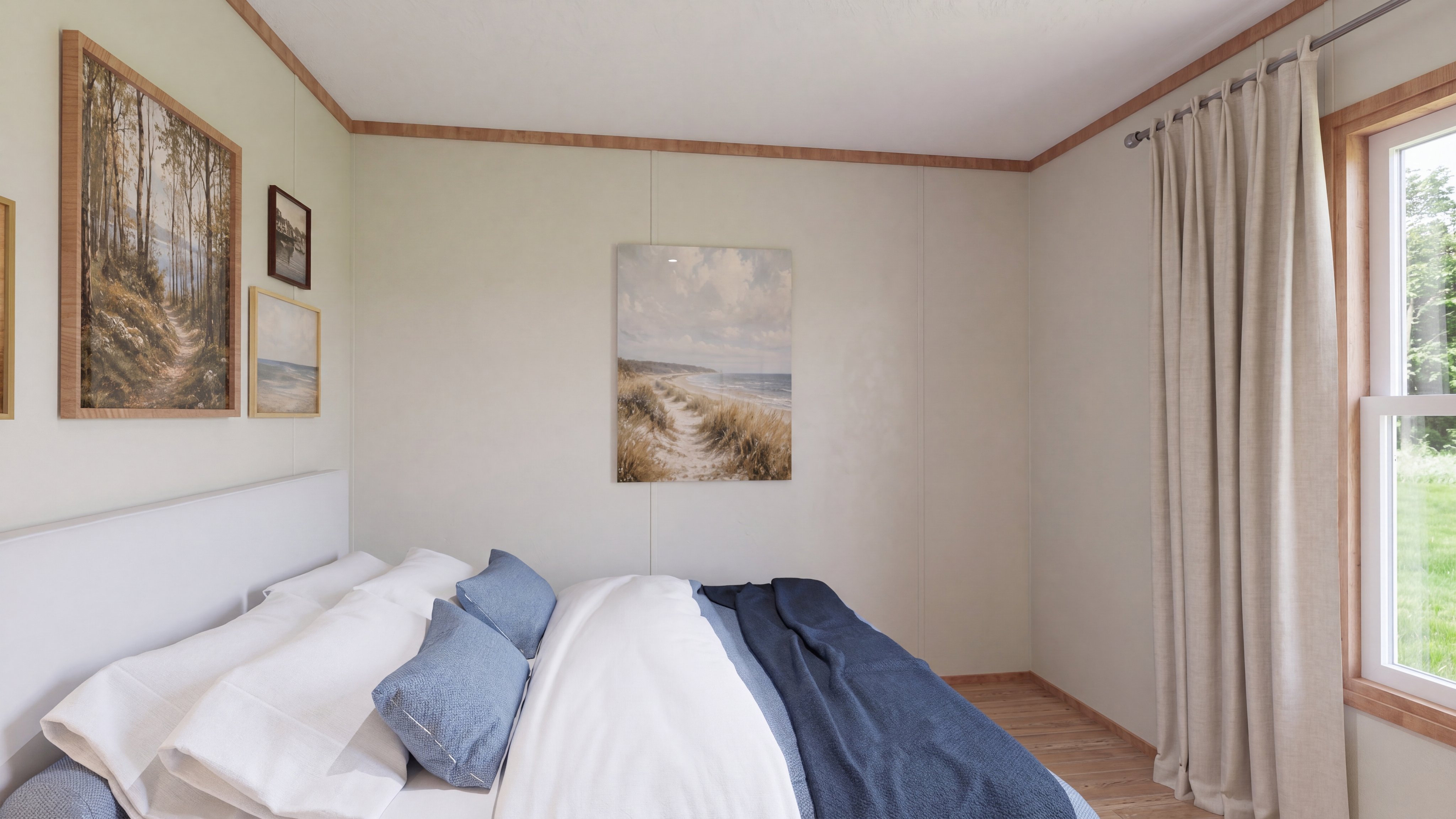 Bedroom rendering of the Snowcap home.