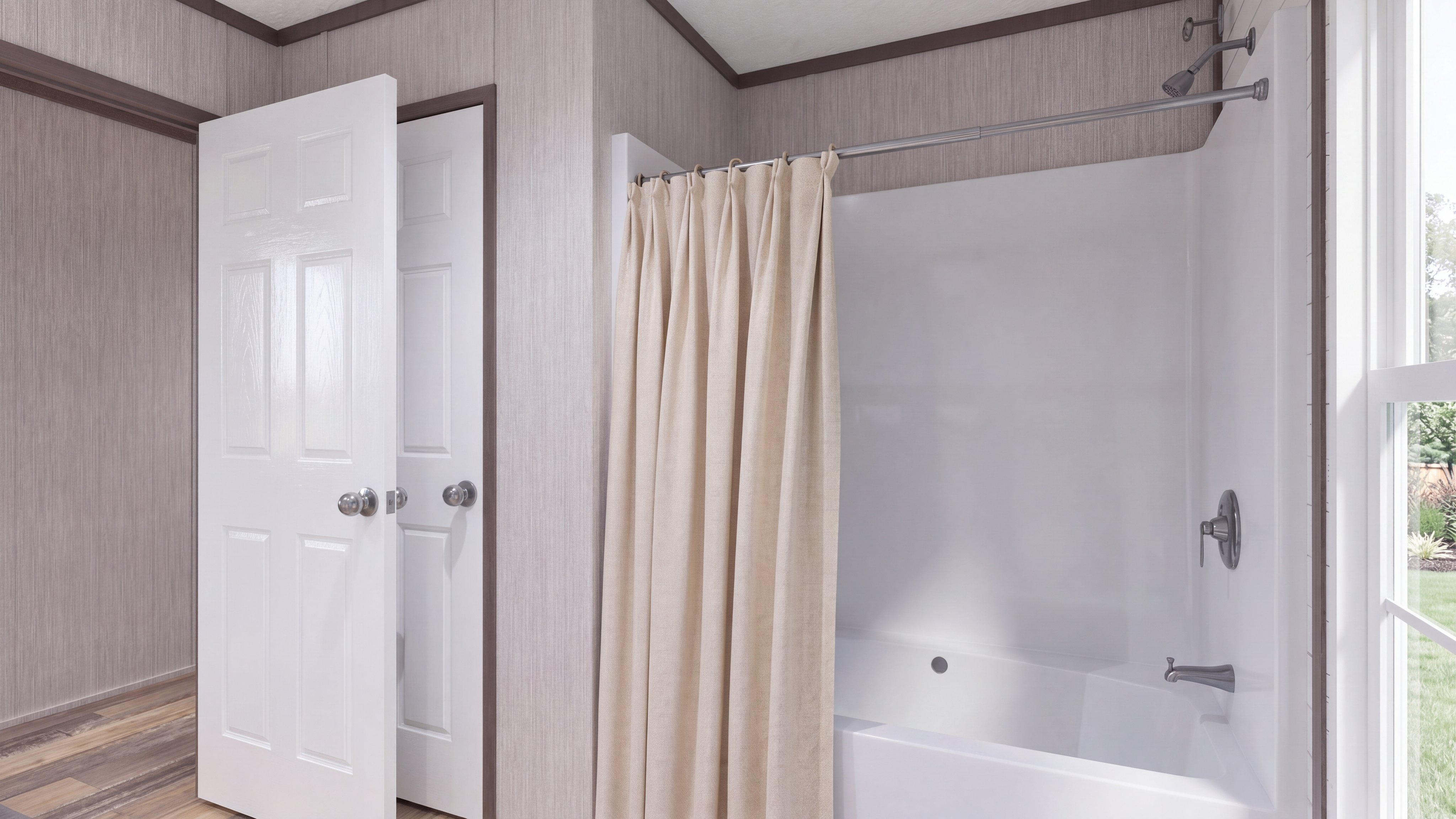Guest bathroom rendering of the The Shoreline home.