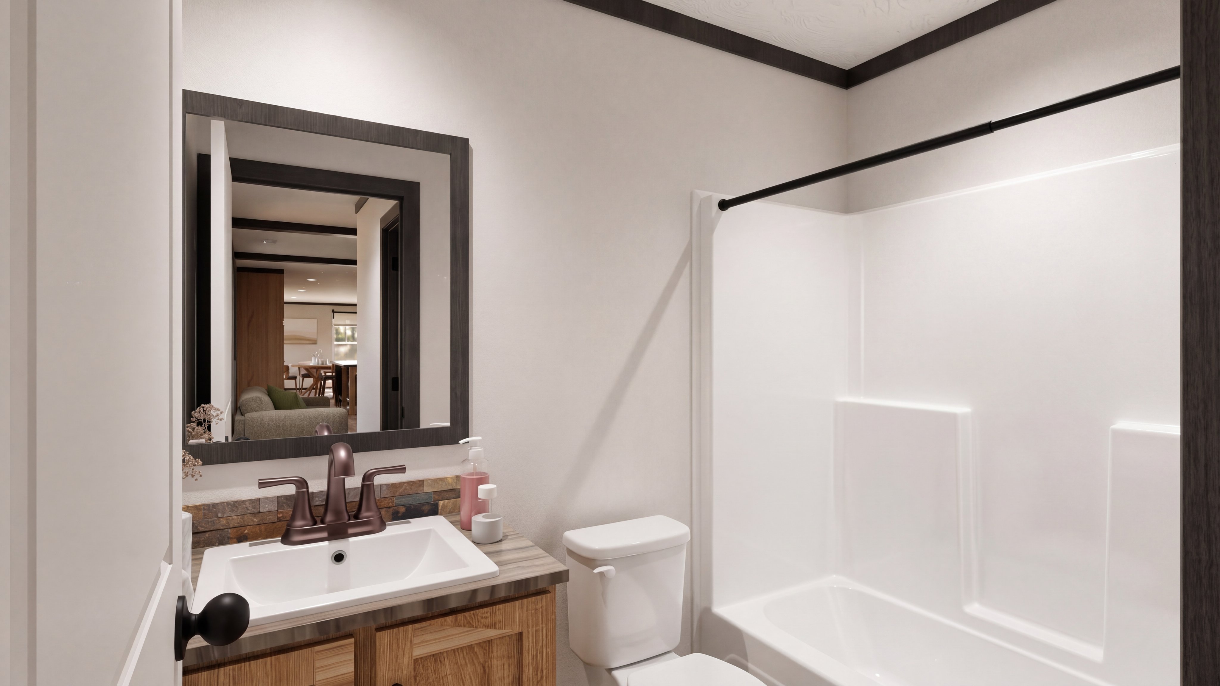 Guest bathroom rendering of the Boujee Lux home.