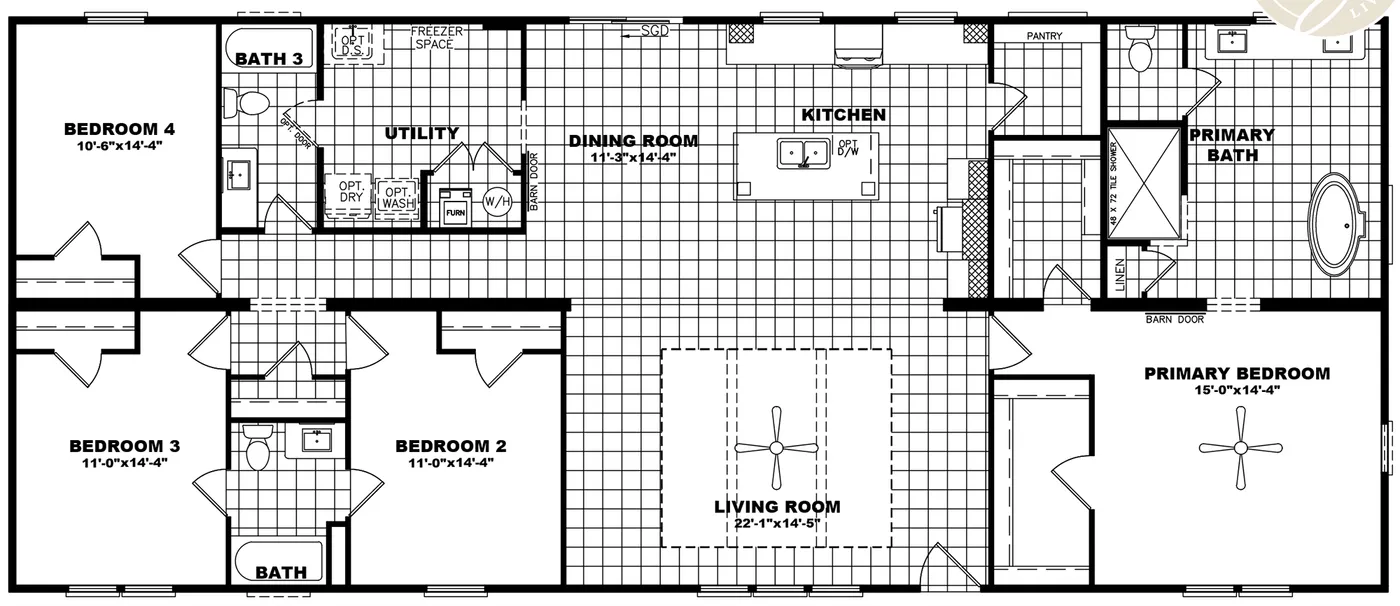 The Oceanside - Floor Plan 1