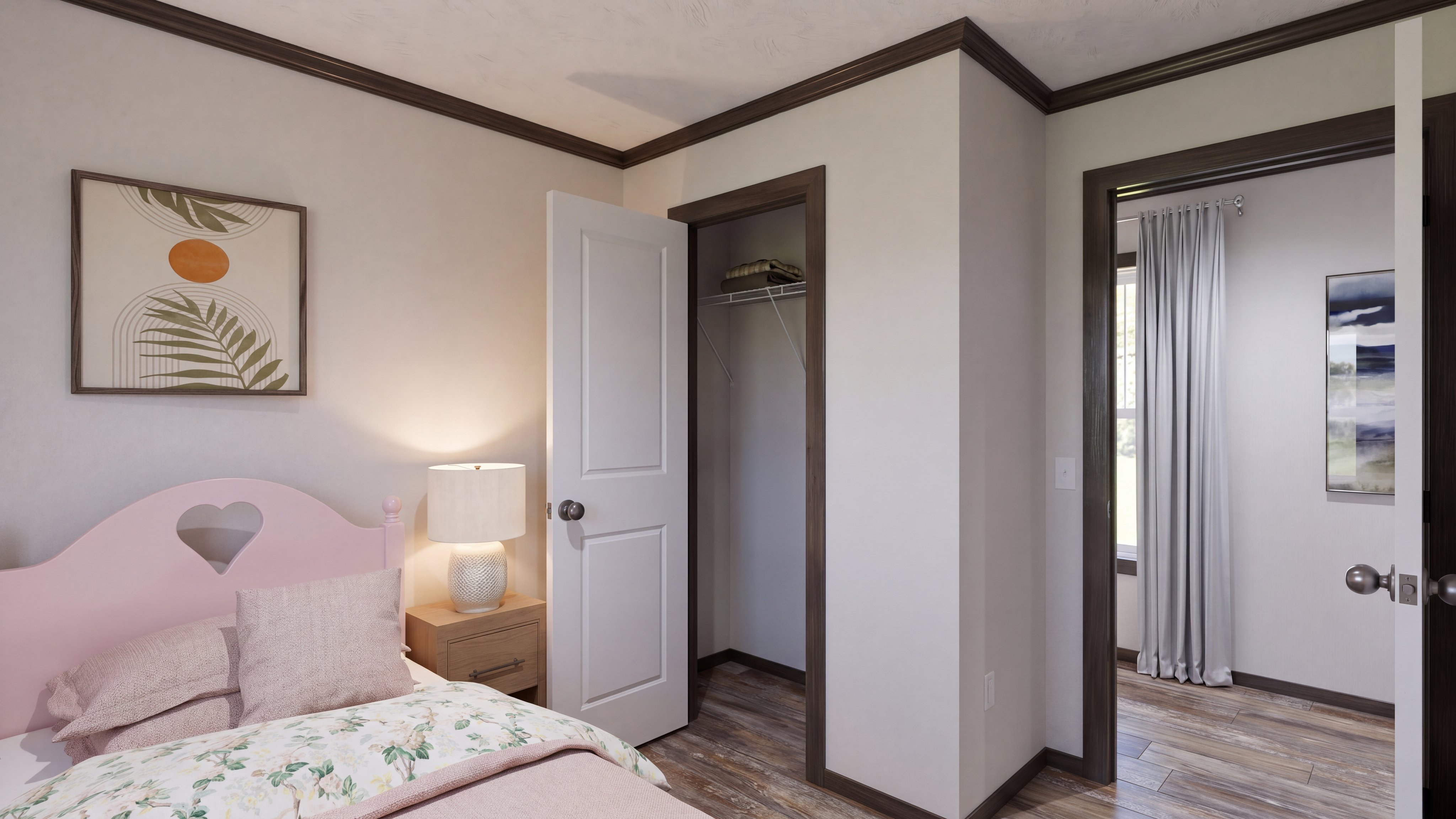 Bedroom rendering of the Baby Boujee home.