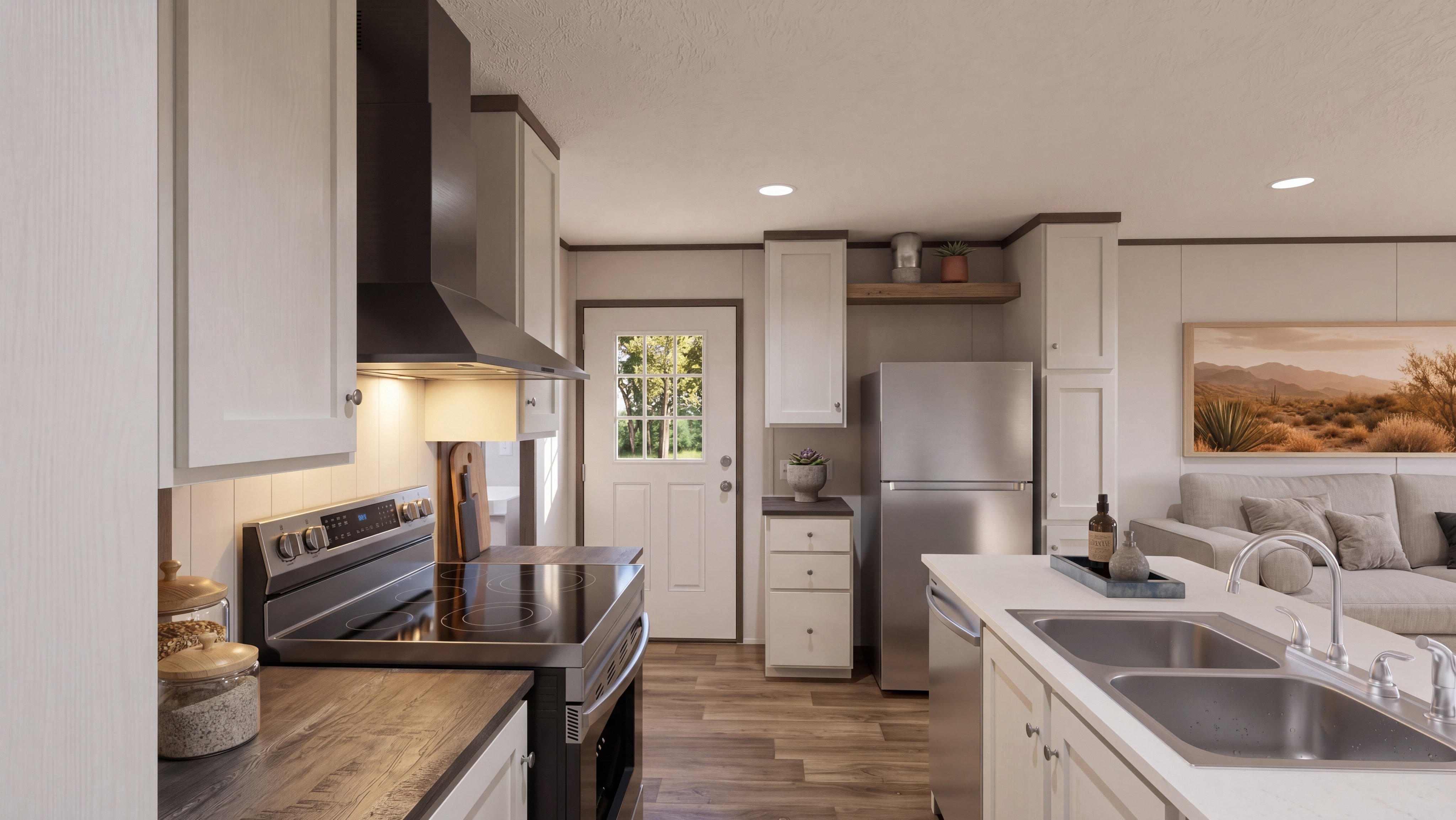 Kitchen rendering of the Spirit home.