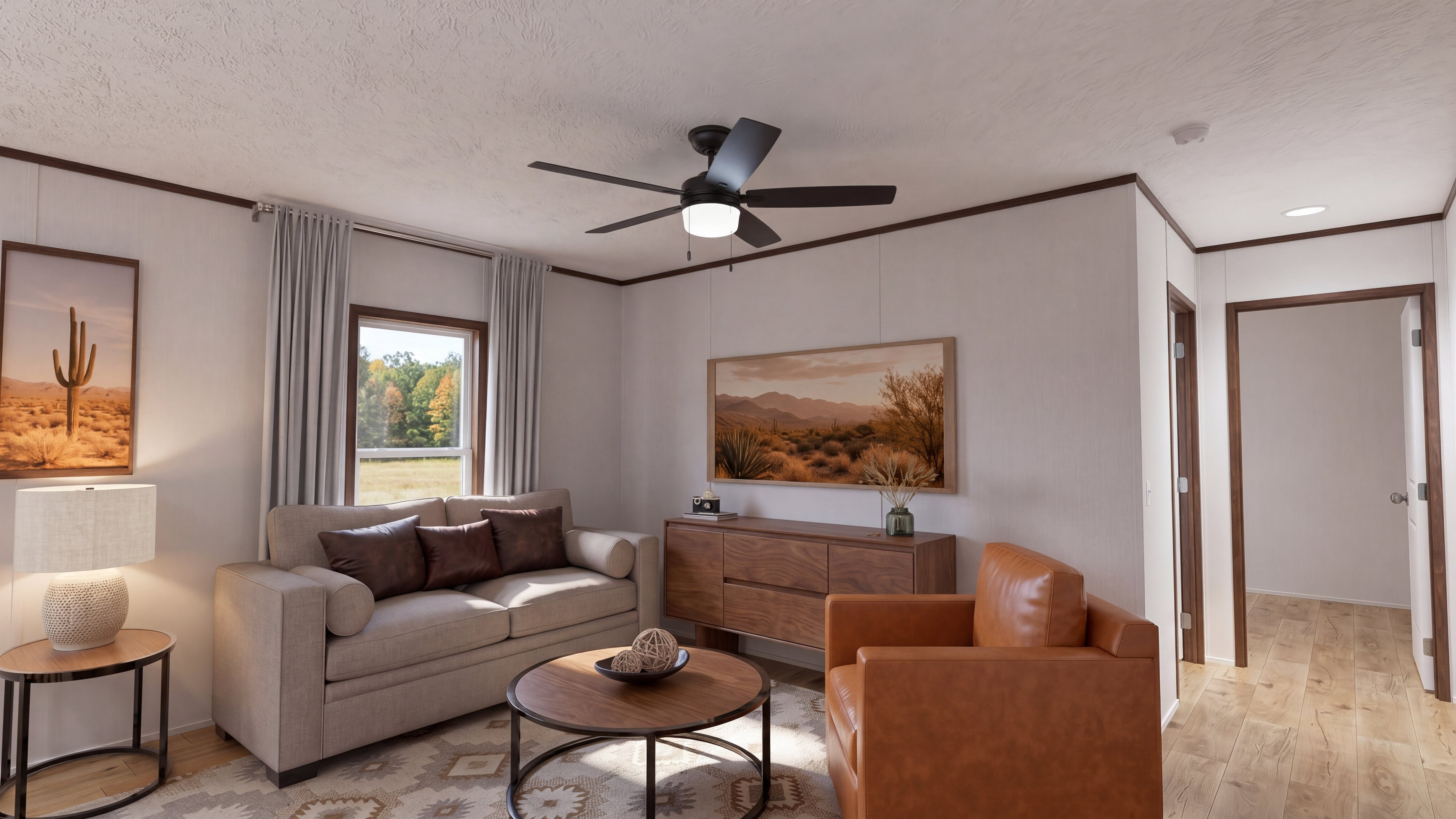Living room rendering of the Select home.