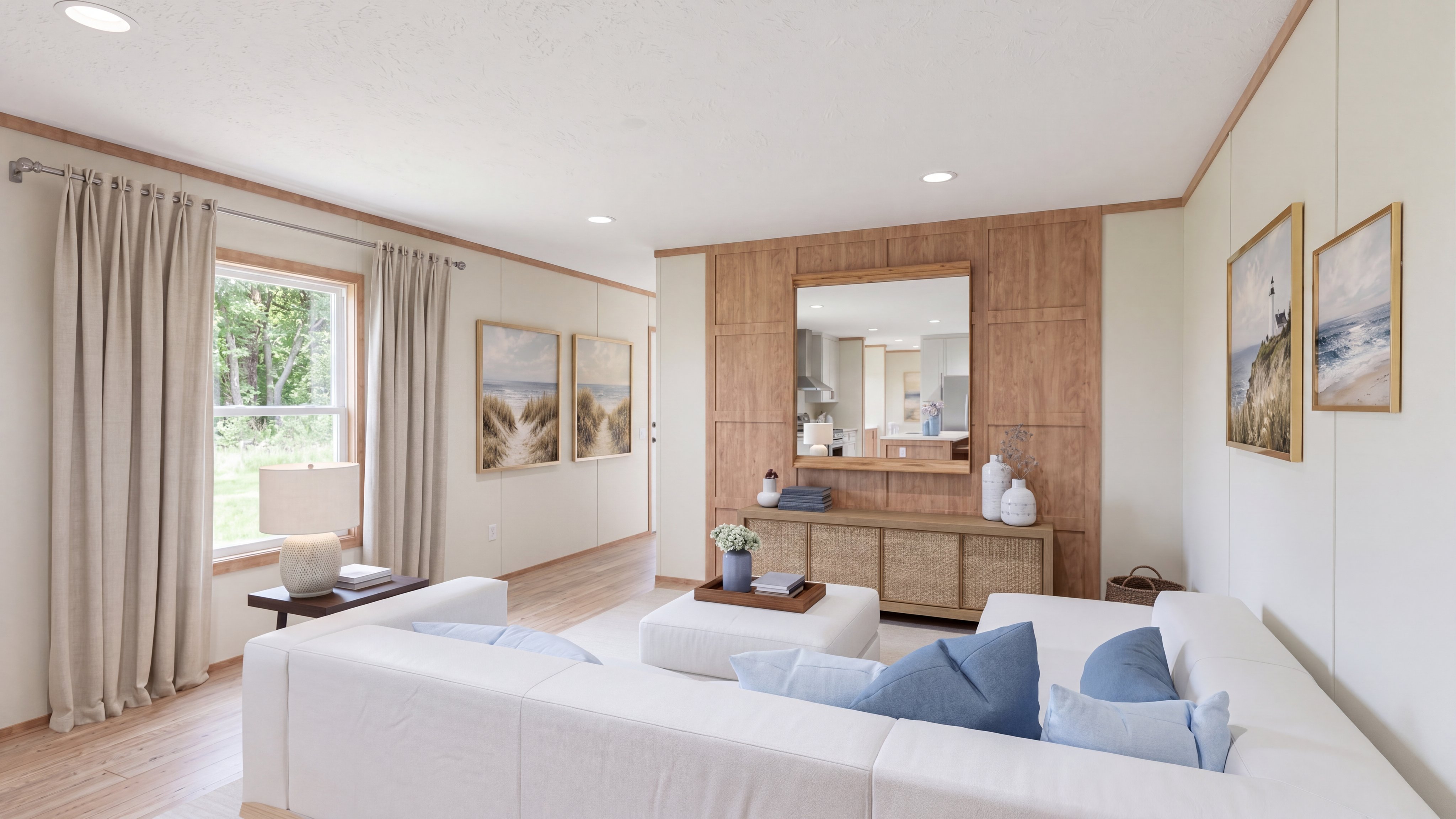 Living room rendering of the Sydney home.