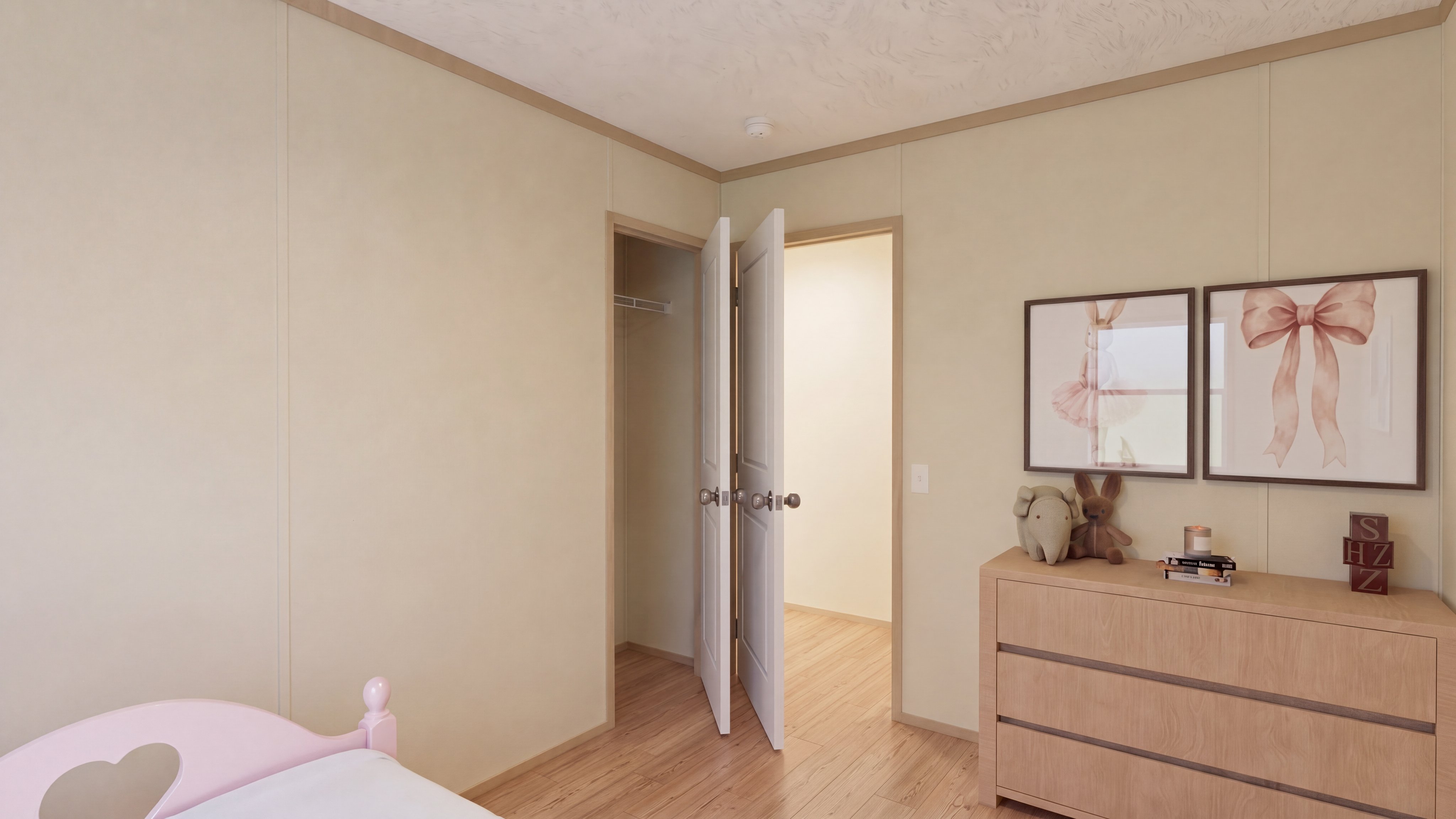 Bedroom rendering of the Clark home.