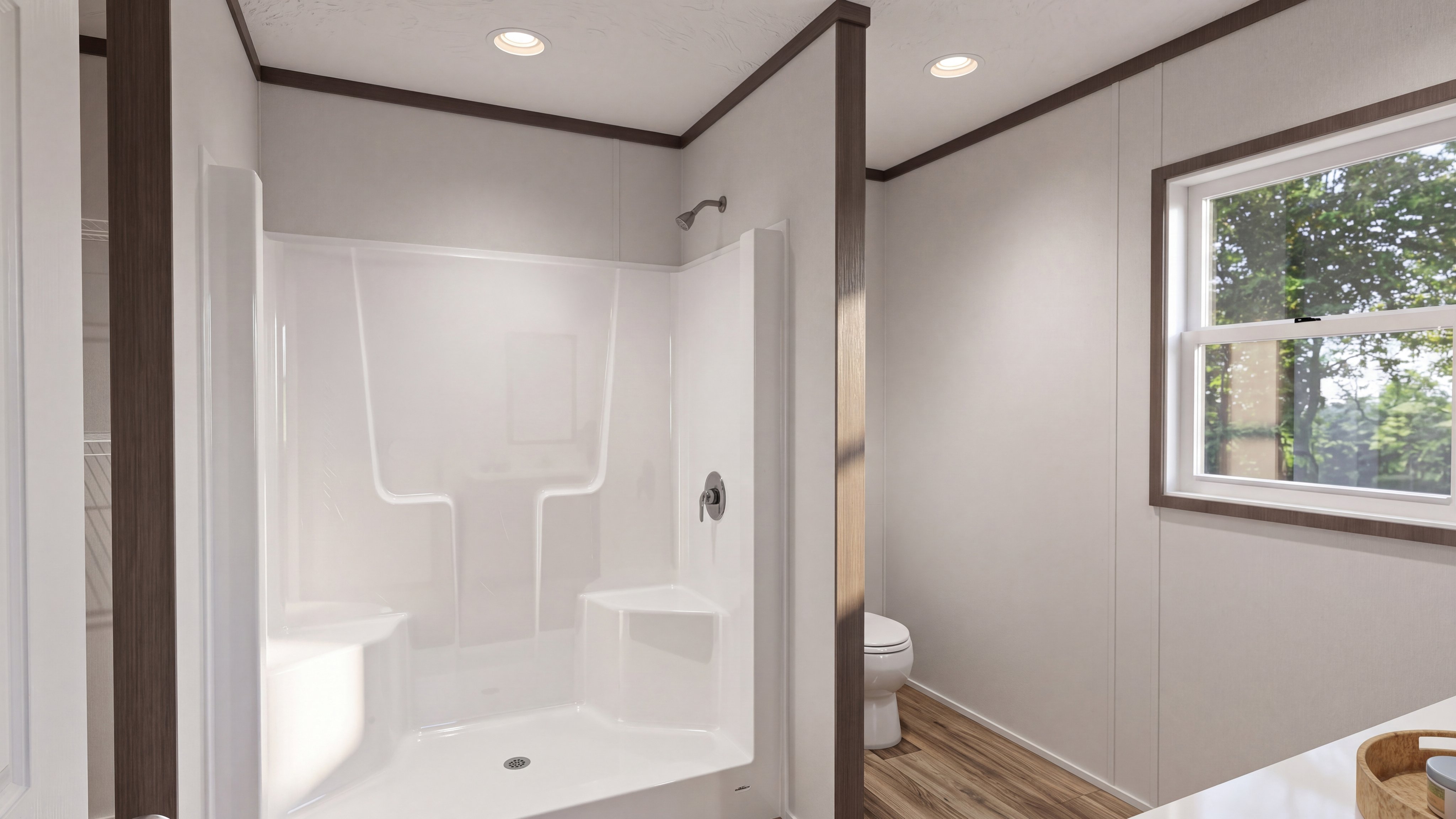 Primary bathroom rendering of the Desire home.