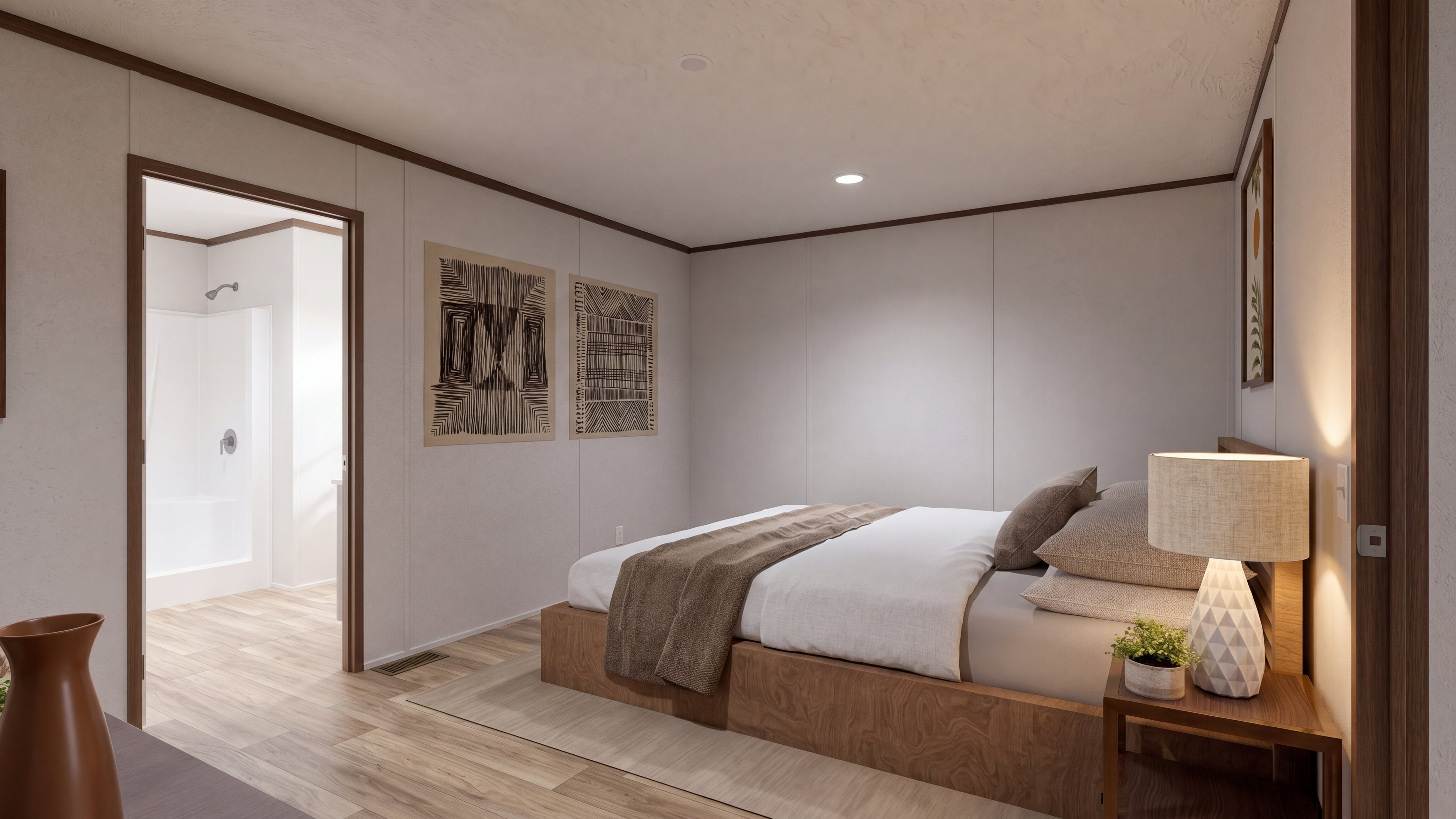 Primary bedroom rendering of the Colossal home.