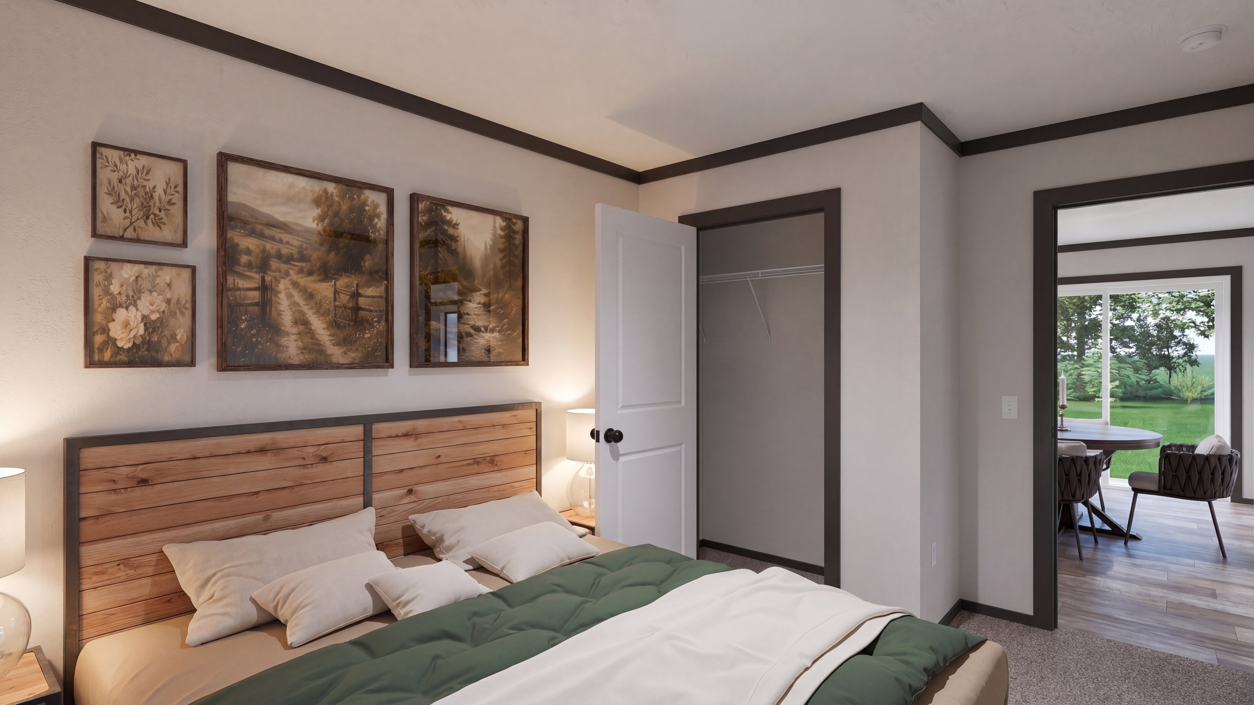 Bedroom rendering of the Boujee 56 home.