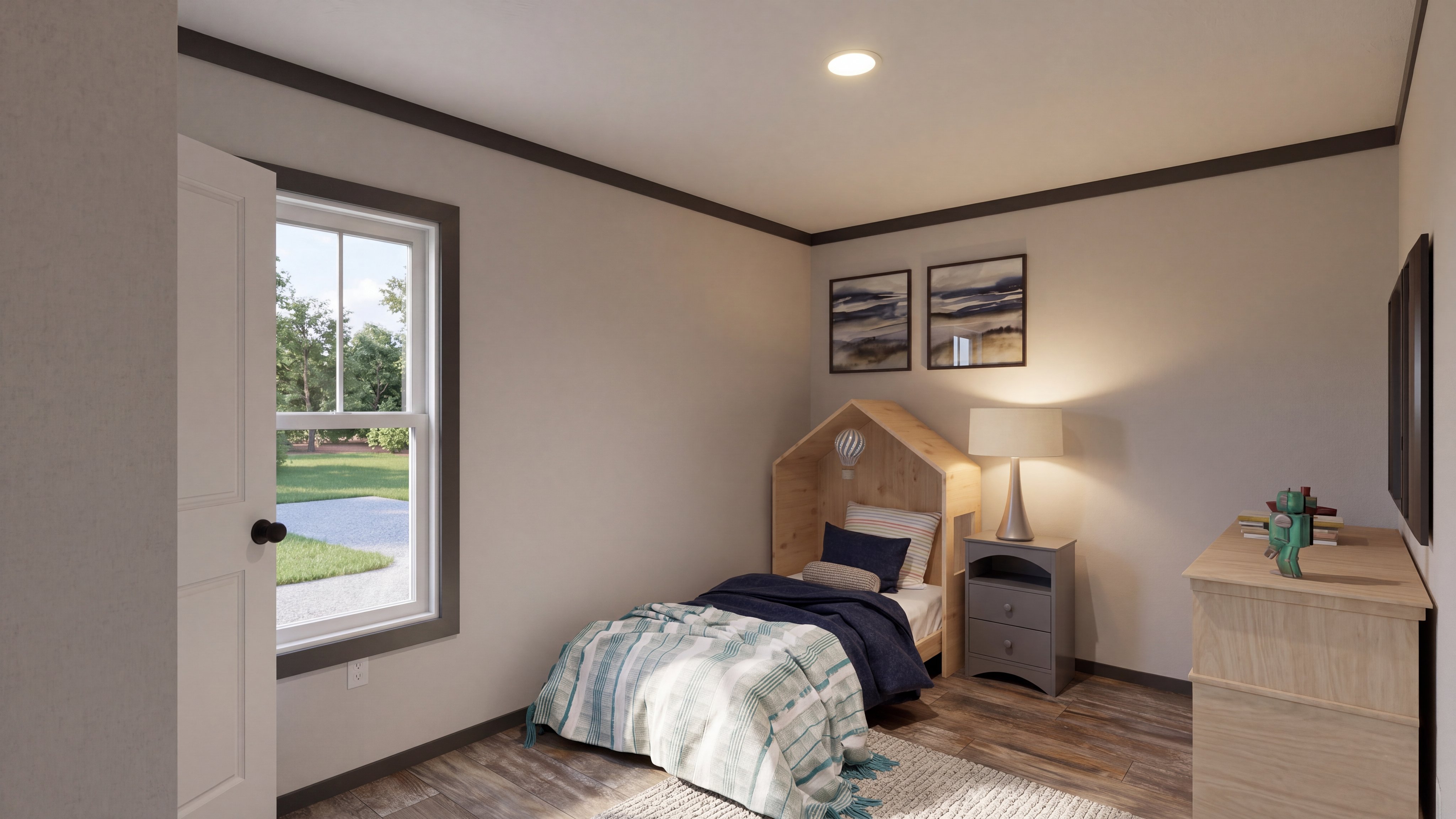 Bedroom rendering of the Baby Boujee home.