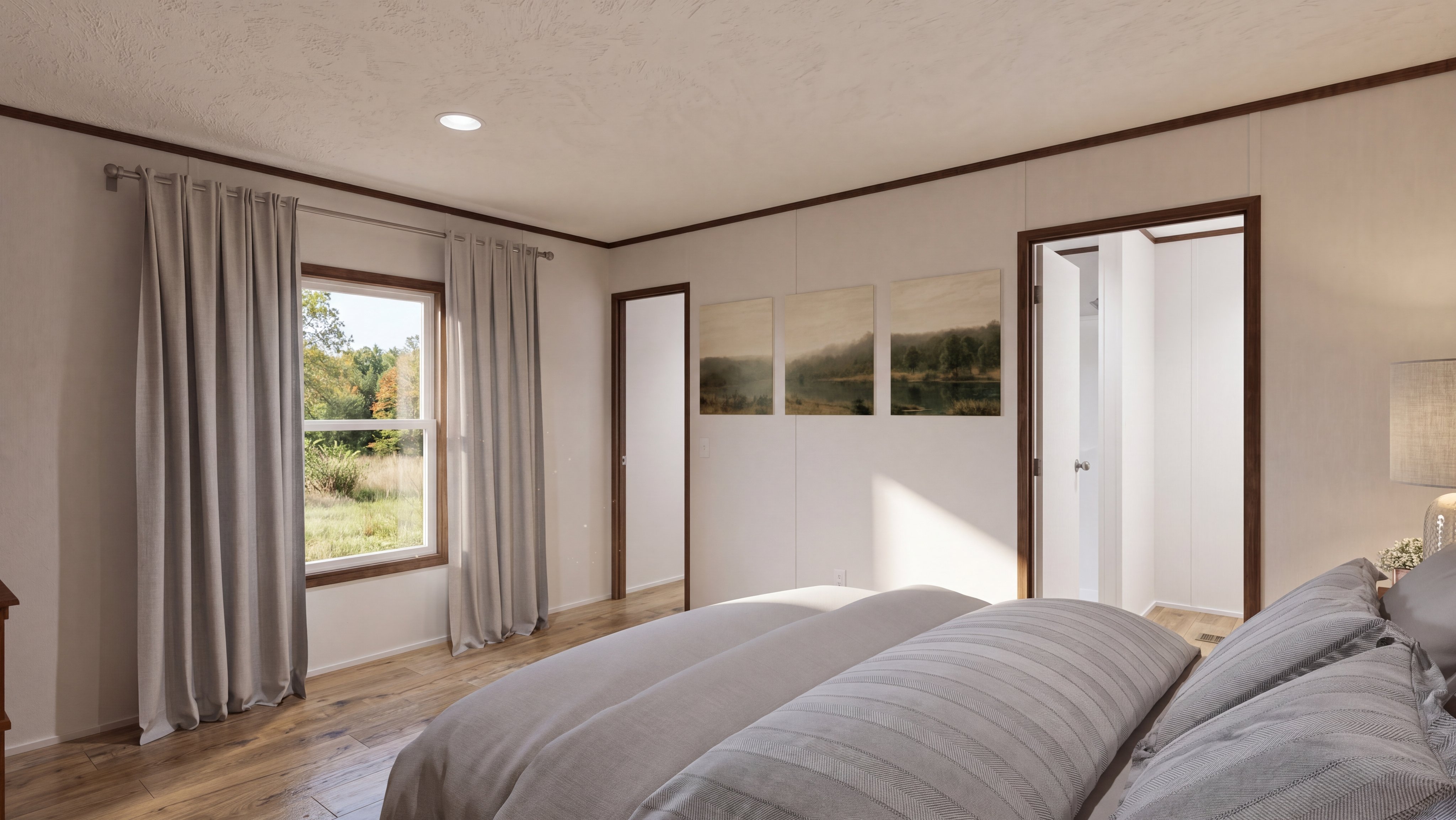 Primary bedroom rendering of the Select 16723b home.