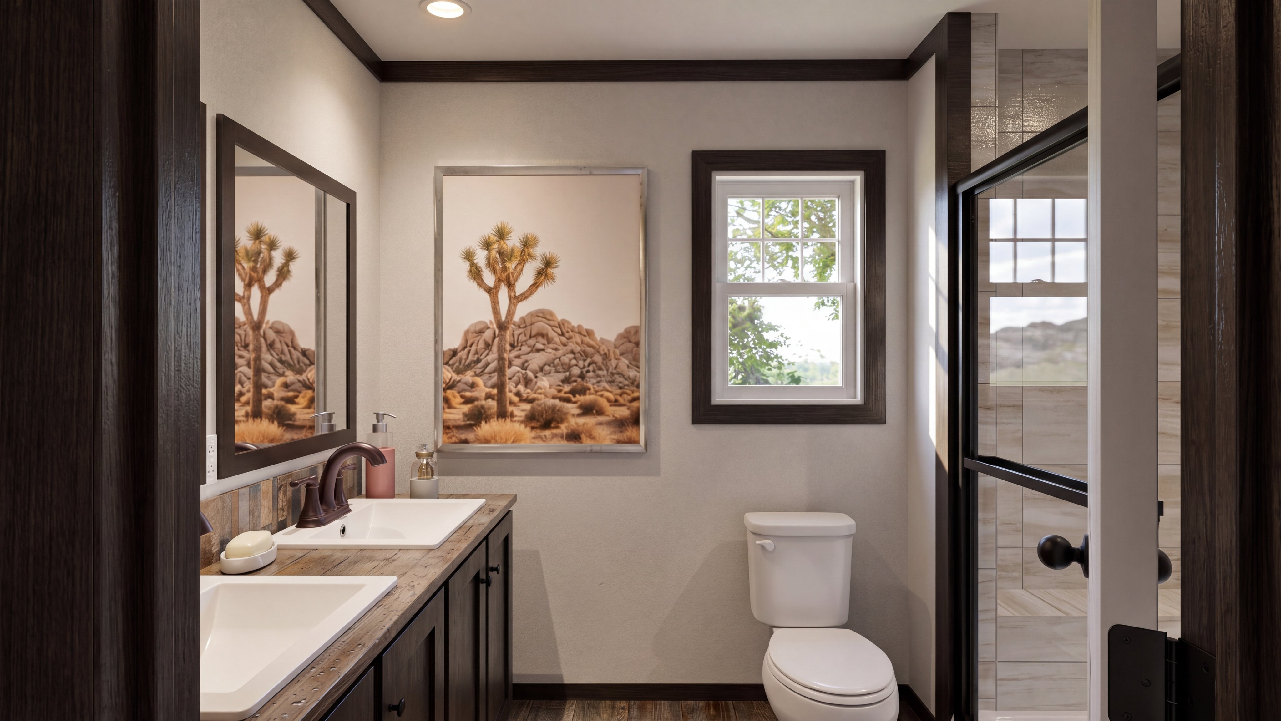 Primary bathroom rendering of the Baby Boujee home.