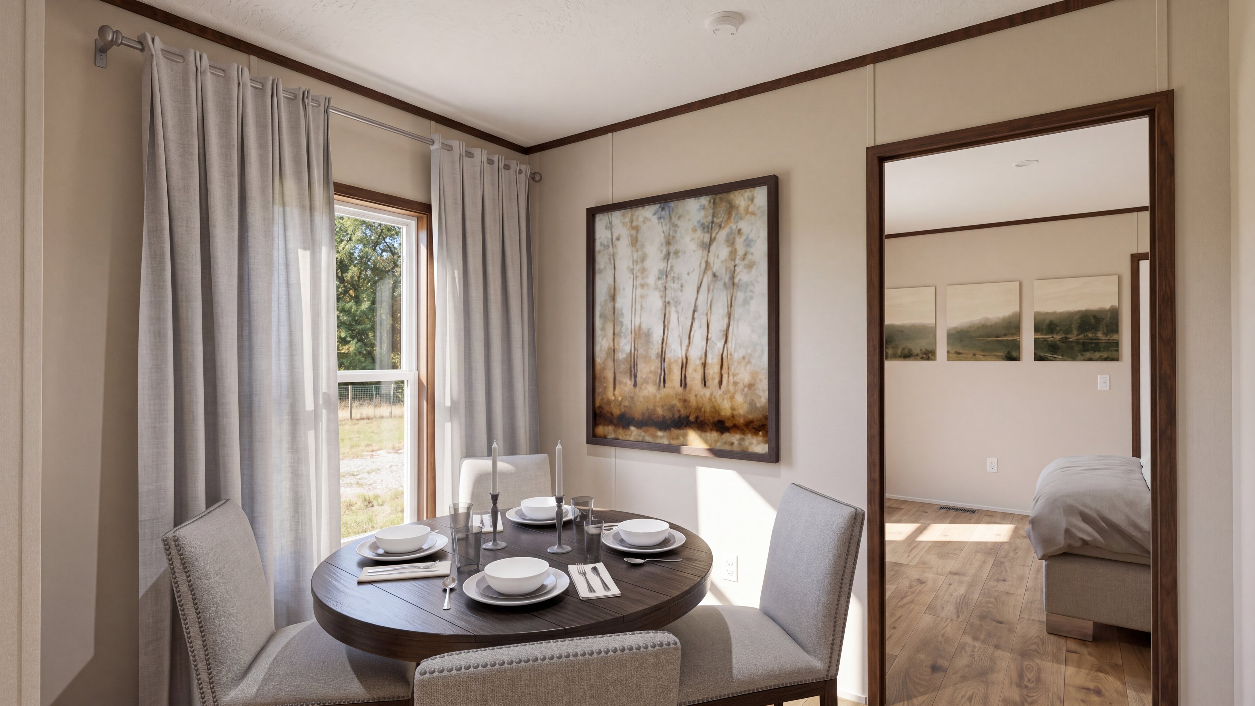Dining area rendering of the Select 16723b home.