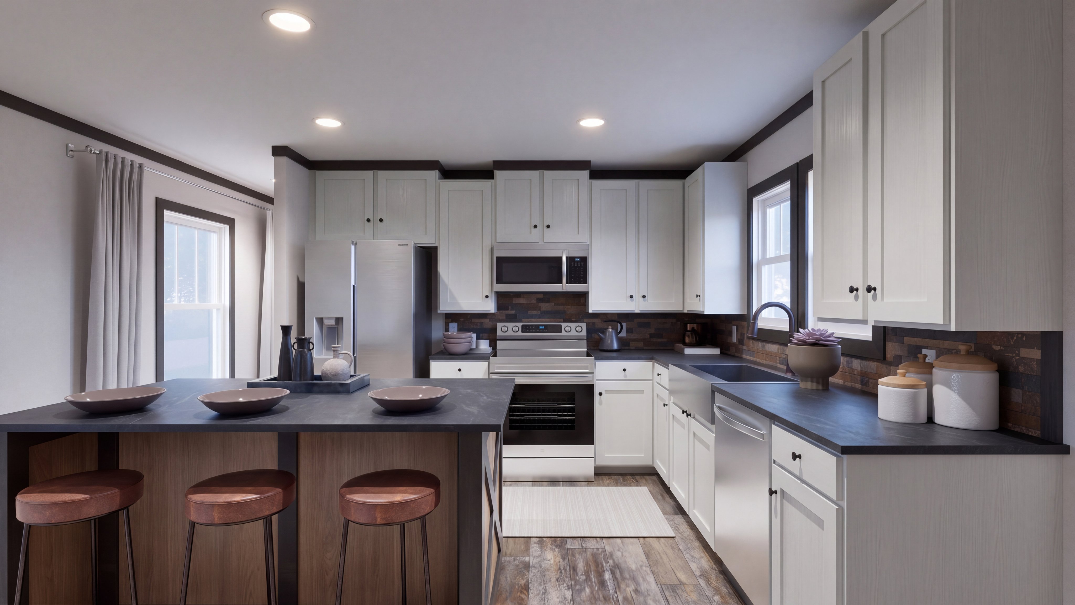 Kitchen rendering of the Baby Boujee home.