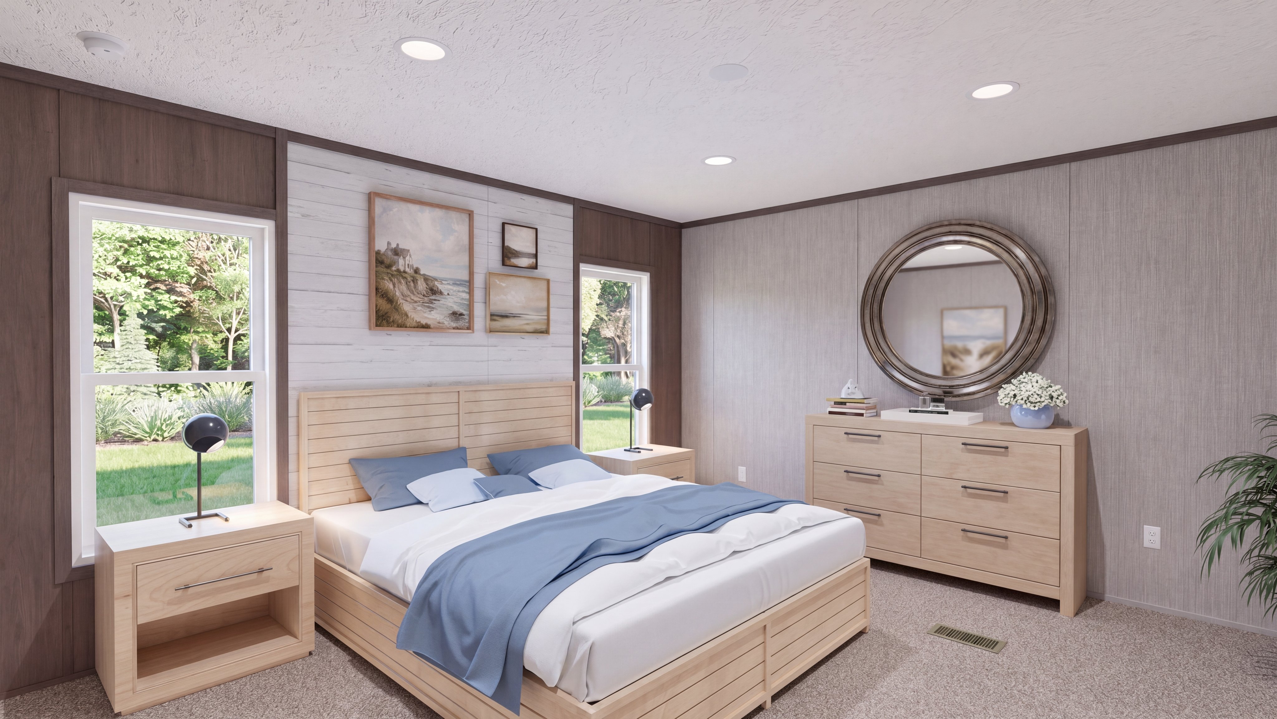 Primary bedroom rendering of the The Shoreline home.