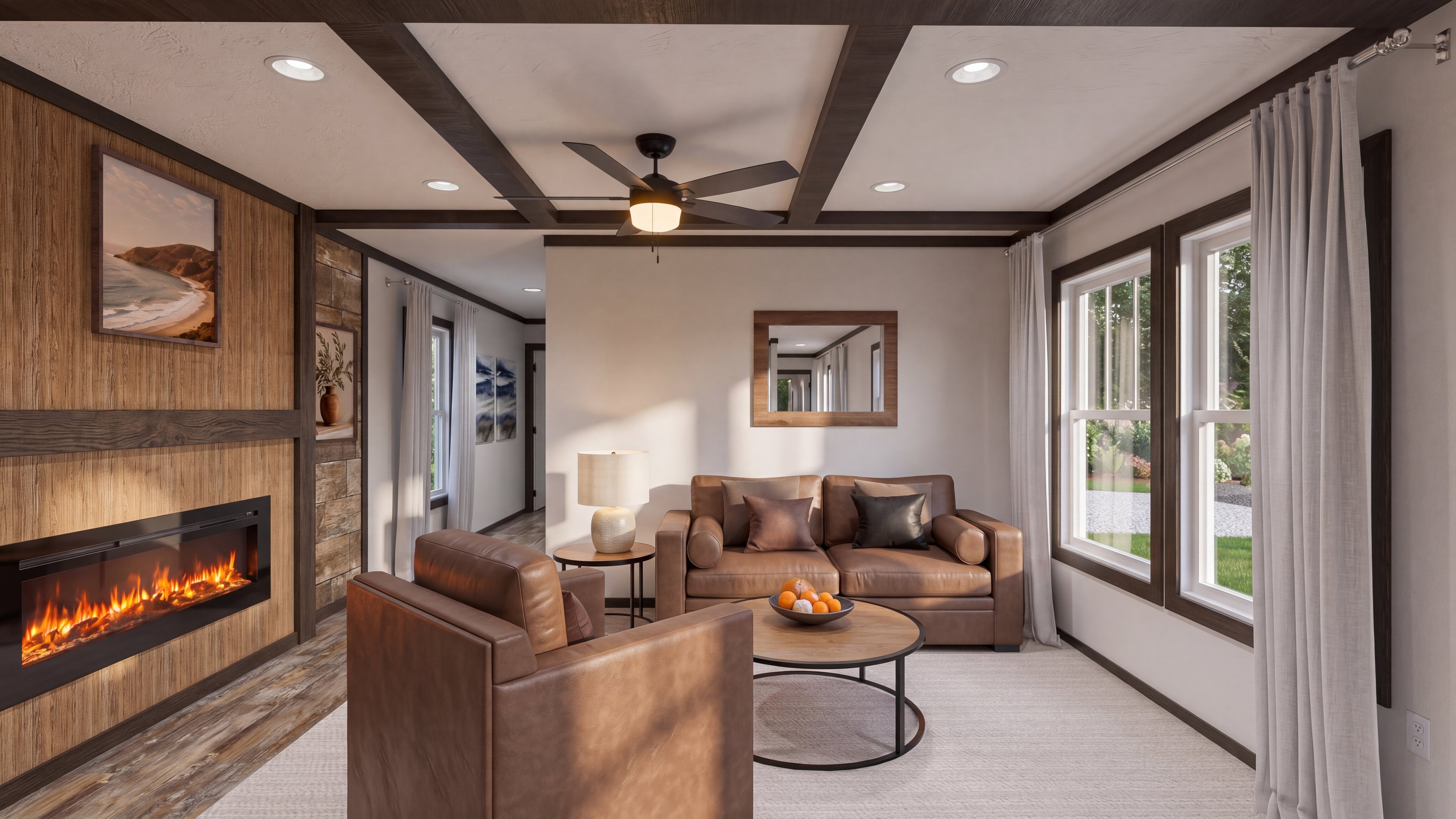 Living room rendering of the Baby Boujee home.