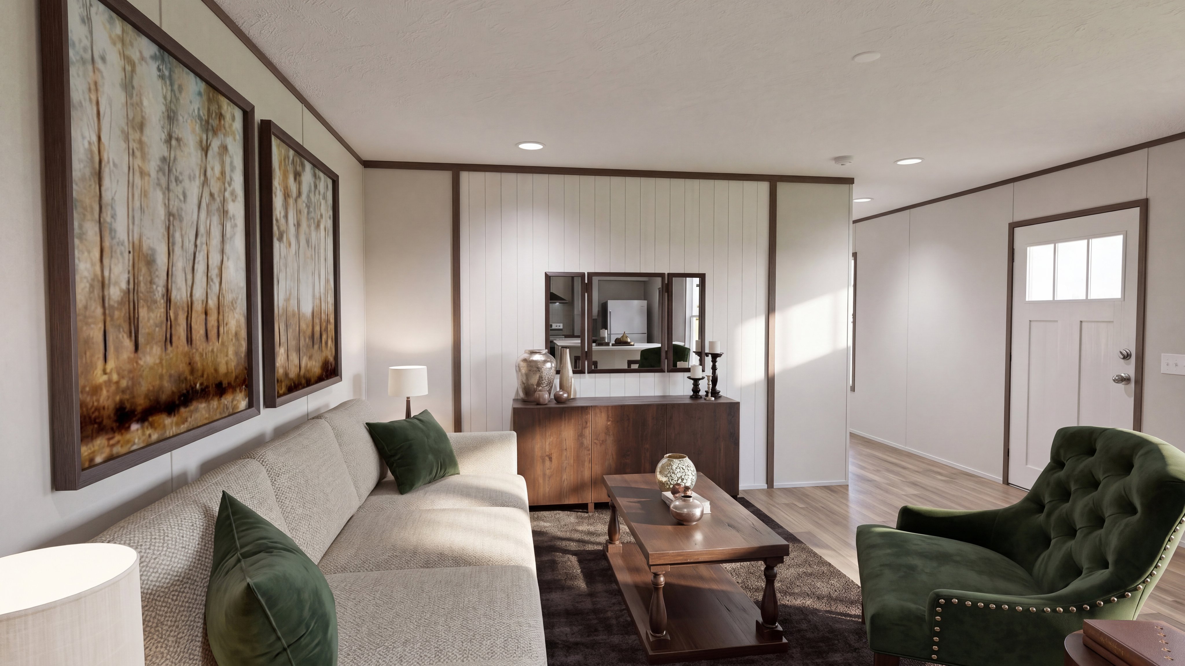 Living room rendering of the Festival home.