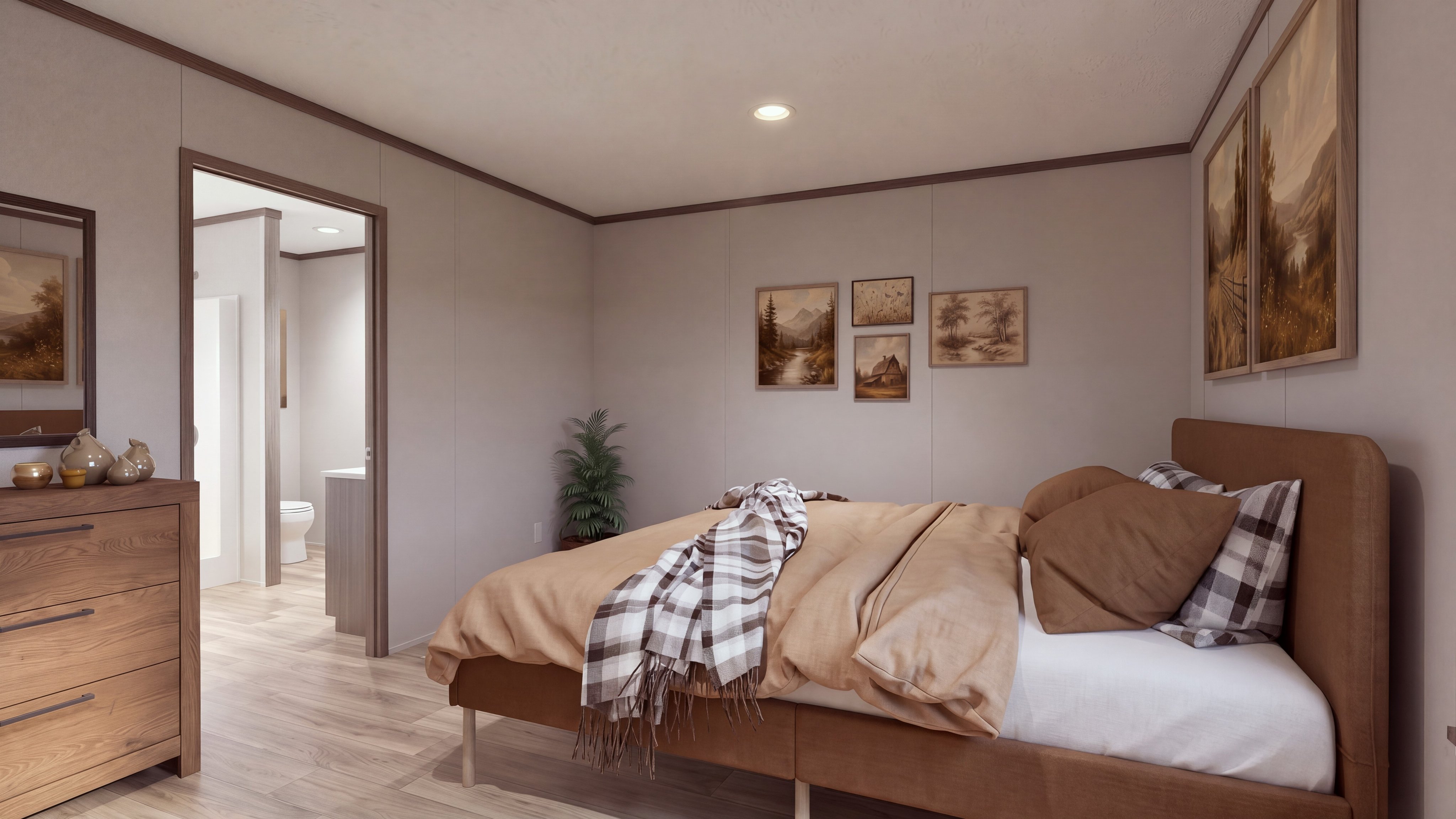Primary bedroom rendering of the Desire home.