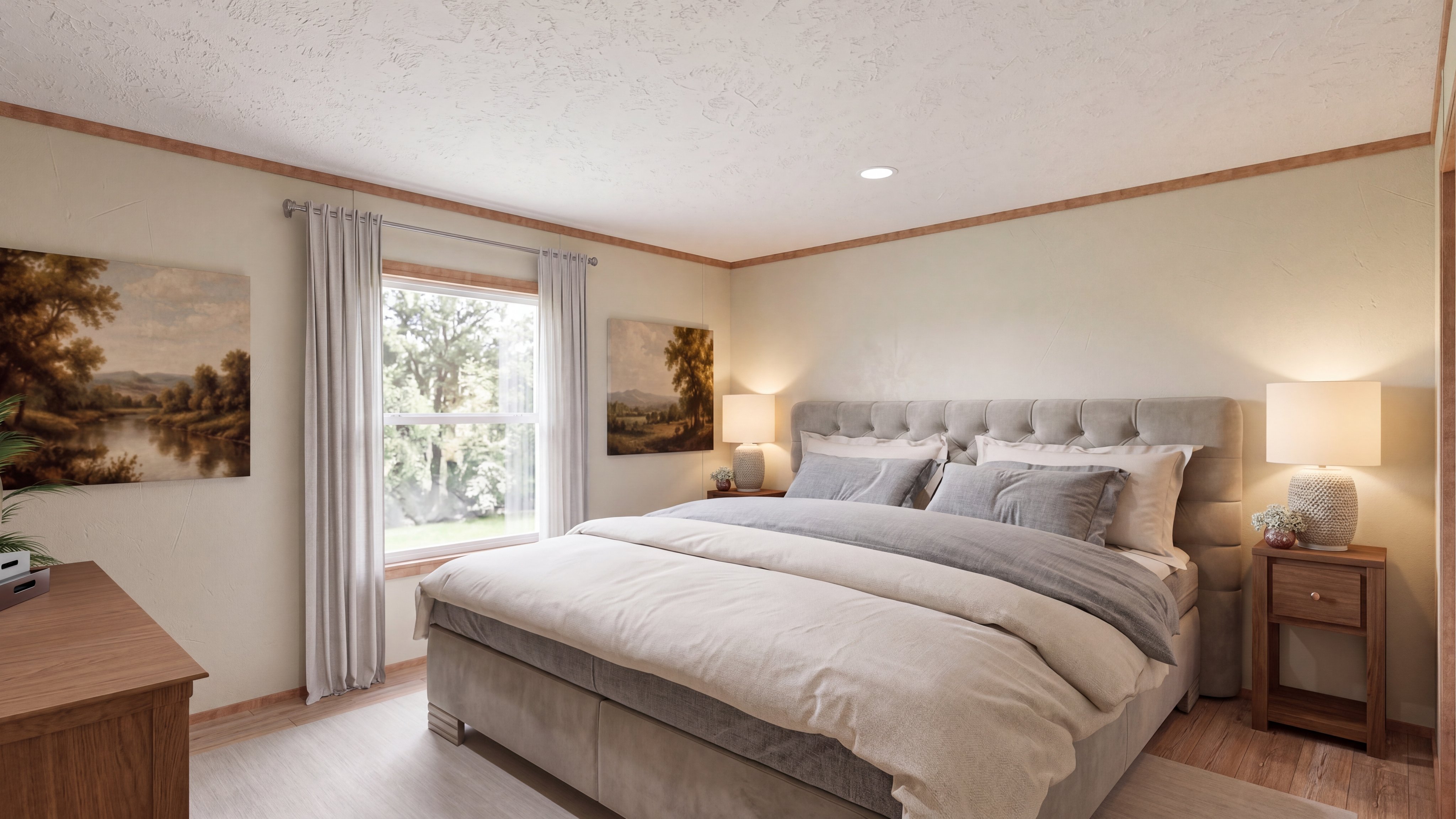 Primary bedroom rendering of the Rainier home.