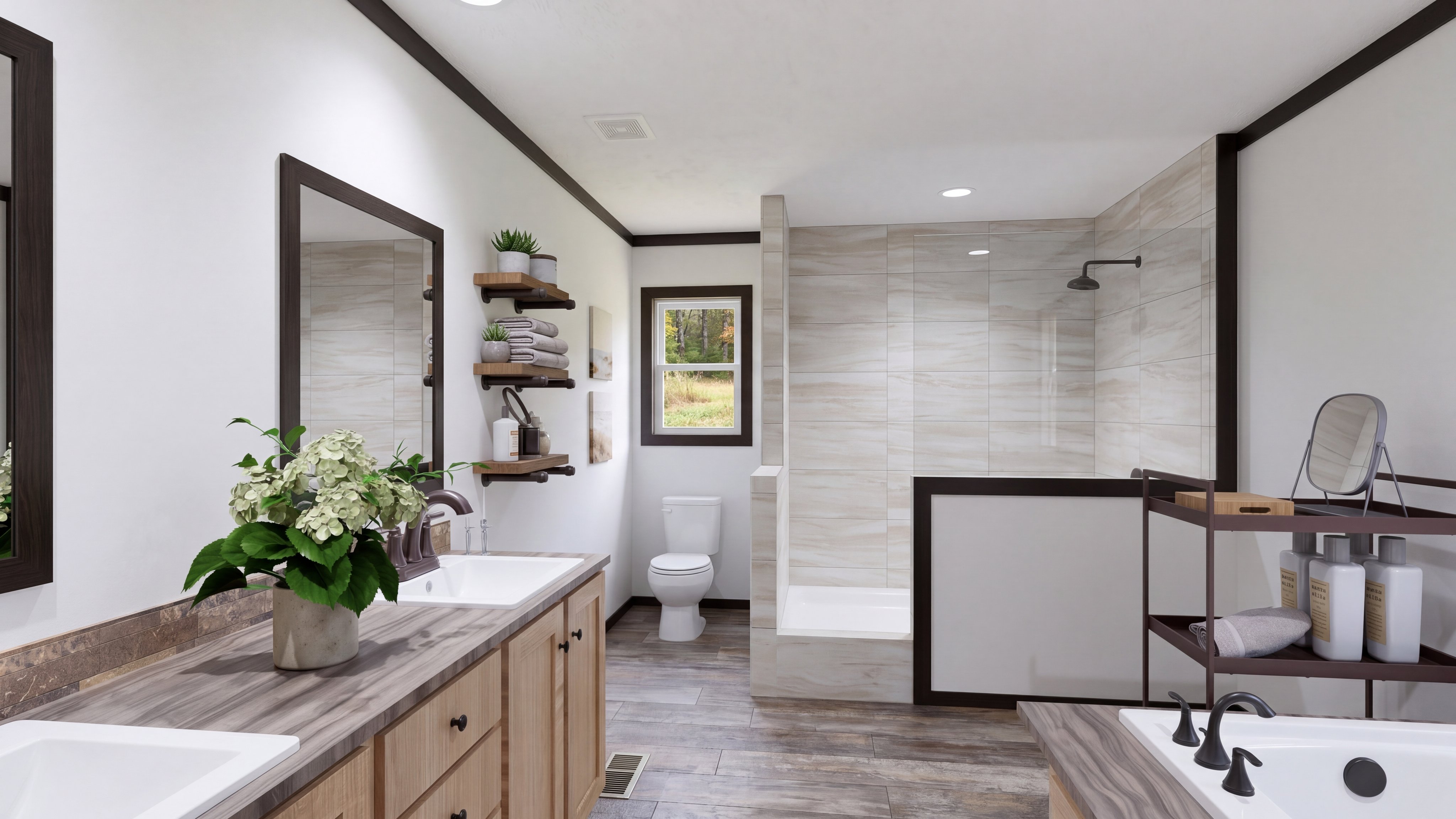 Primary bathroom rendering of the Boujee Lux home.