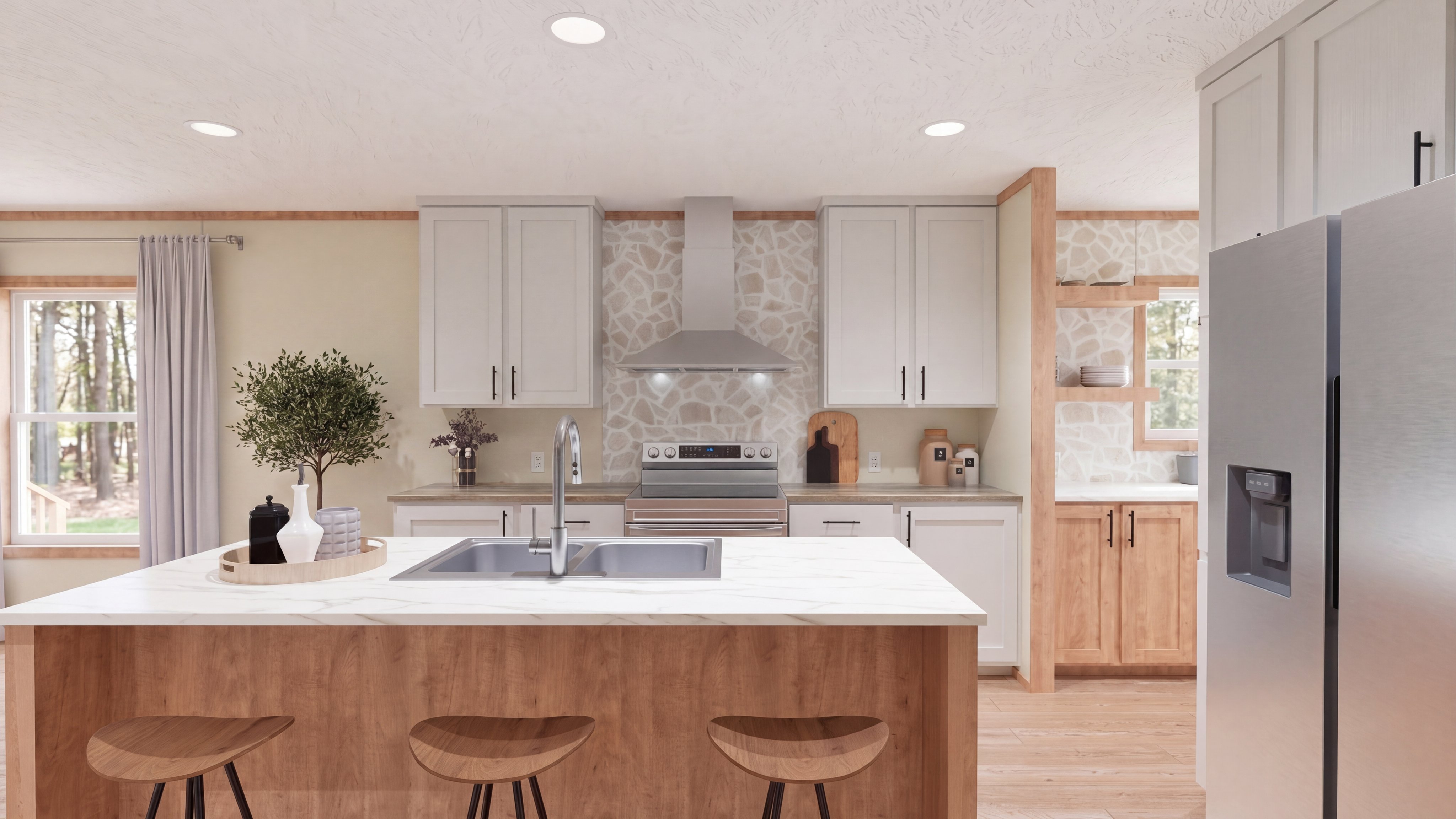 Kitchen rendering of the Mariner home.