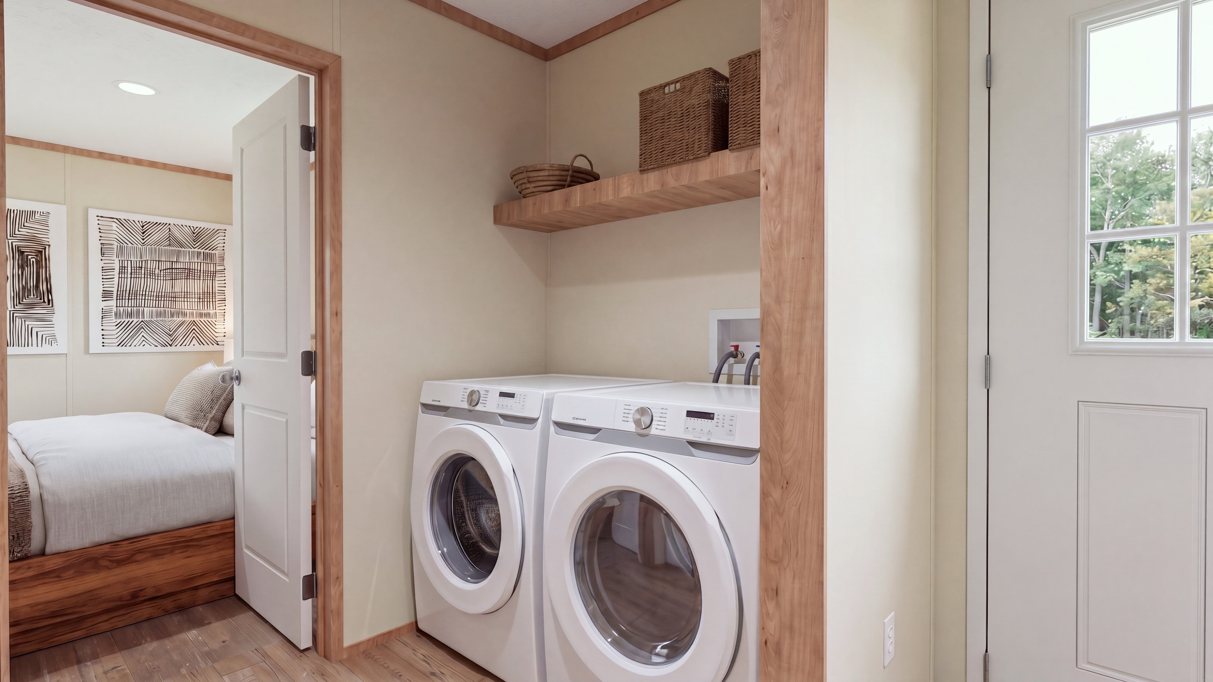 Utility room rendering of the Hudson home.