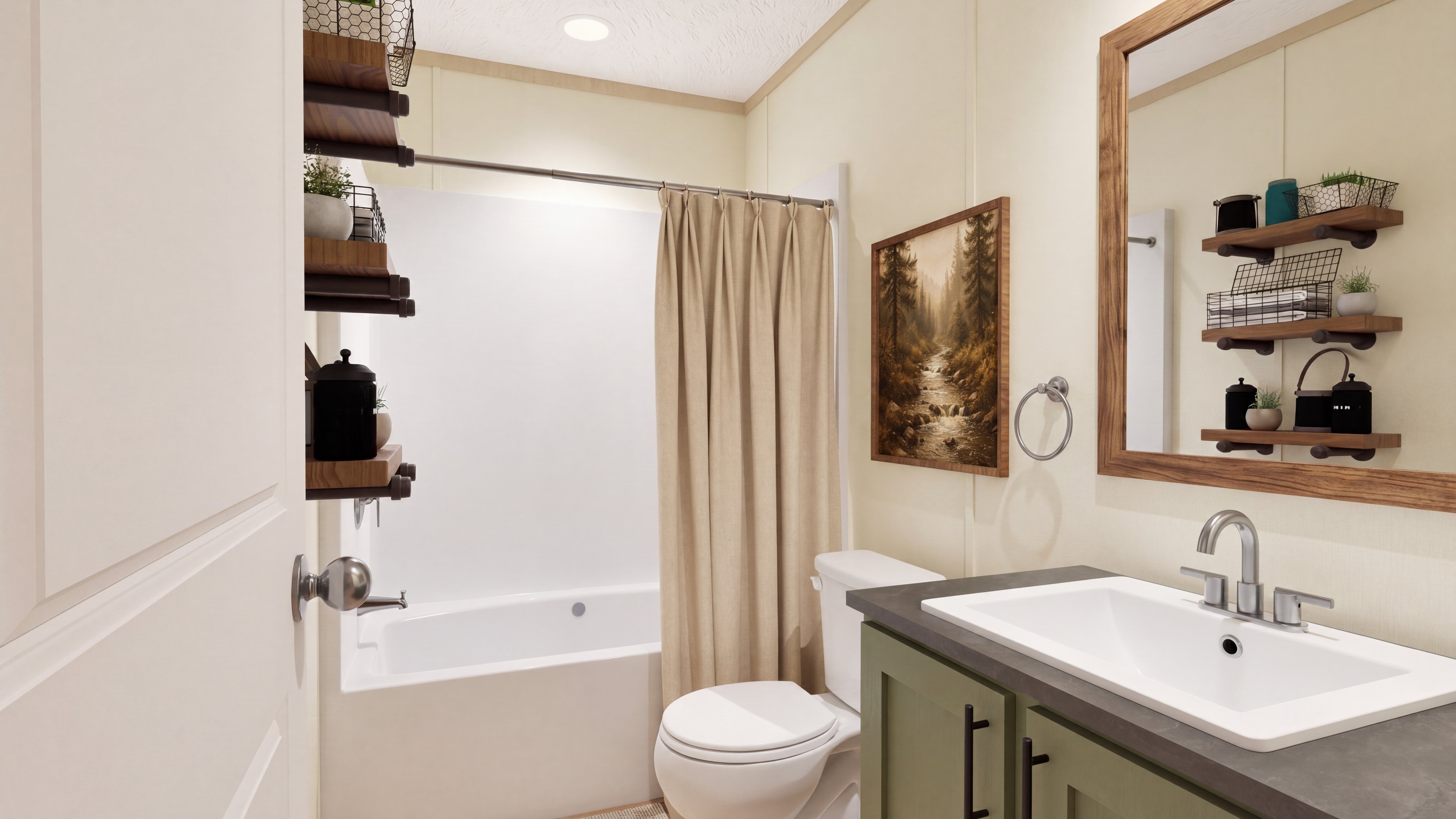 Guest bathroom rendering of the Desoto home.