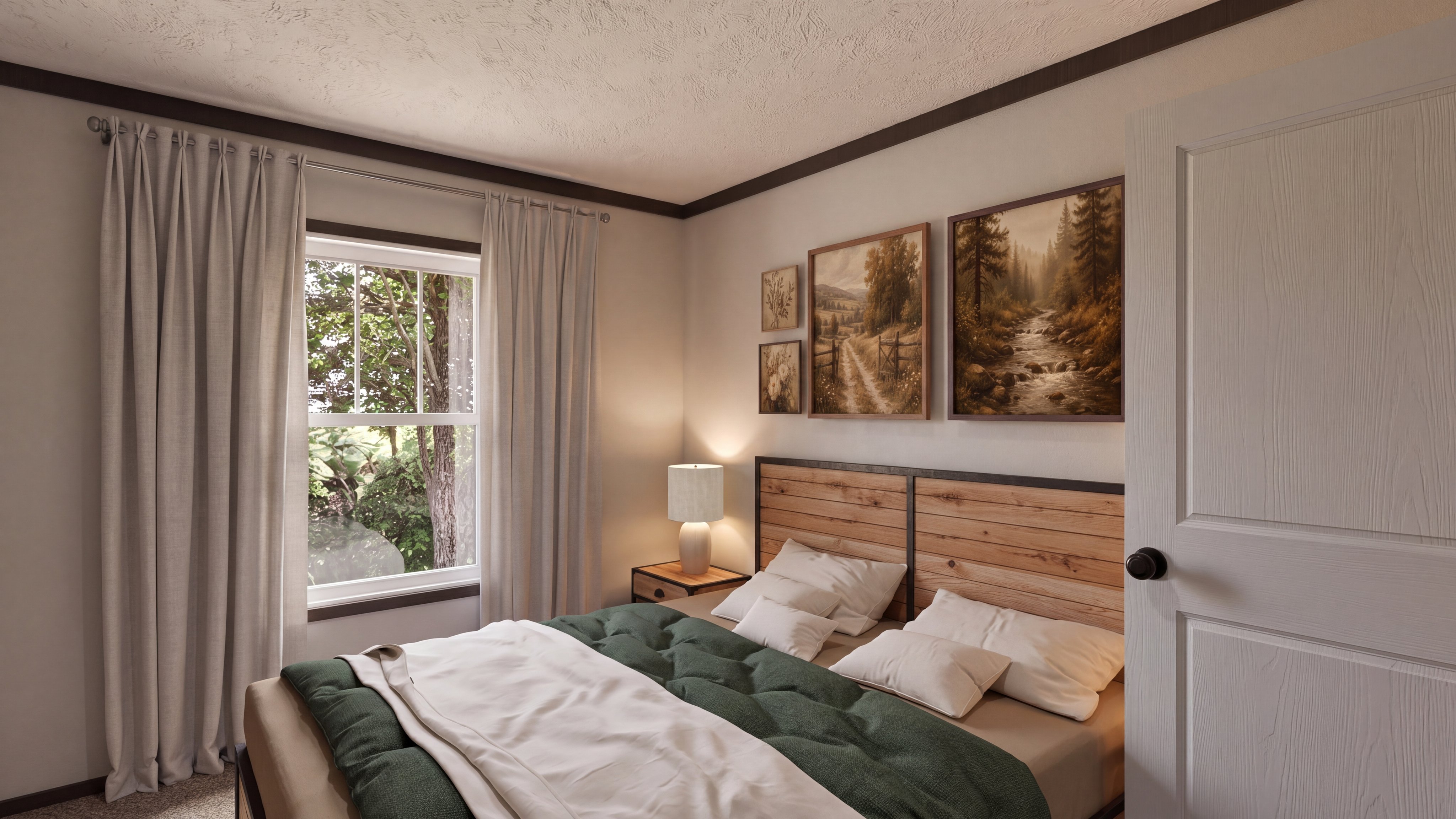 Bedroom rendering of the Boujee 56 home.