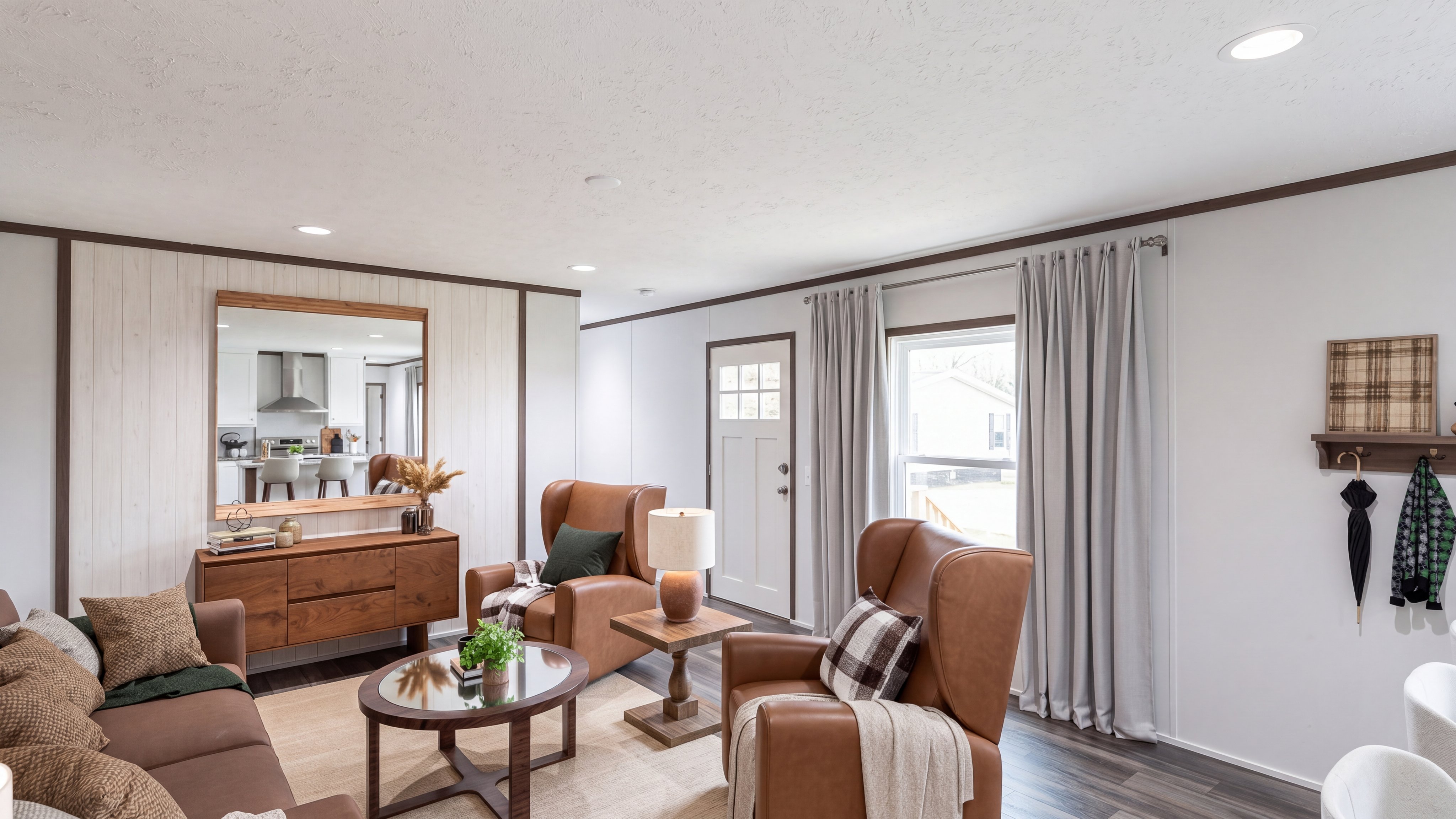 Living room rendering of the Essence home.