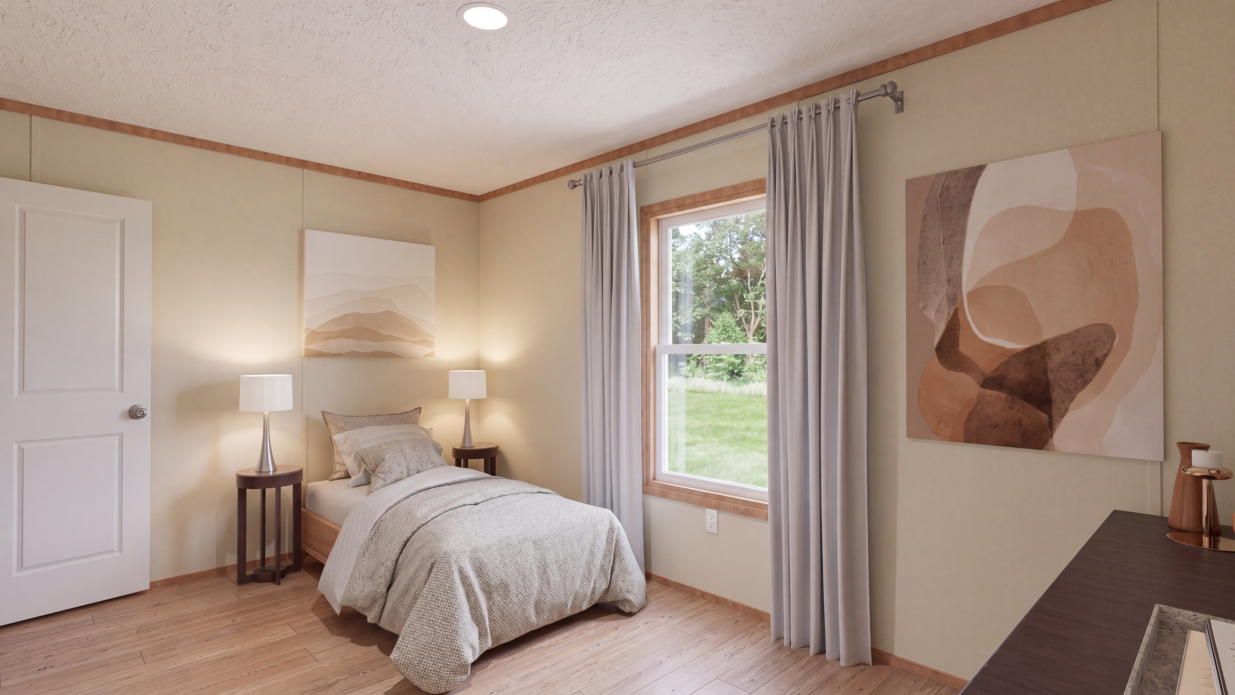 Bedroom rendering of the Hudson home.