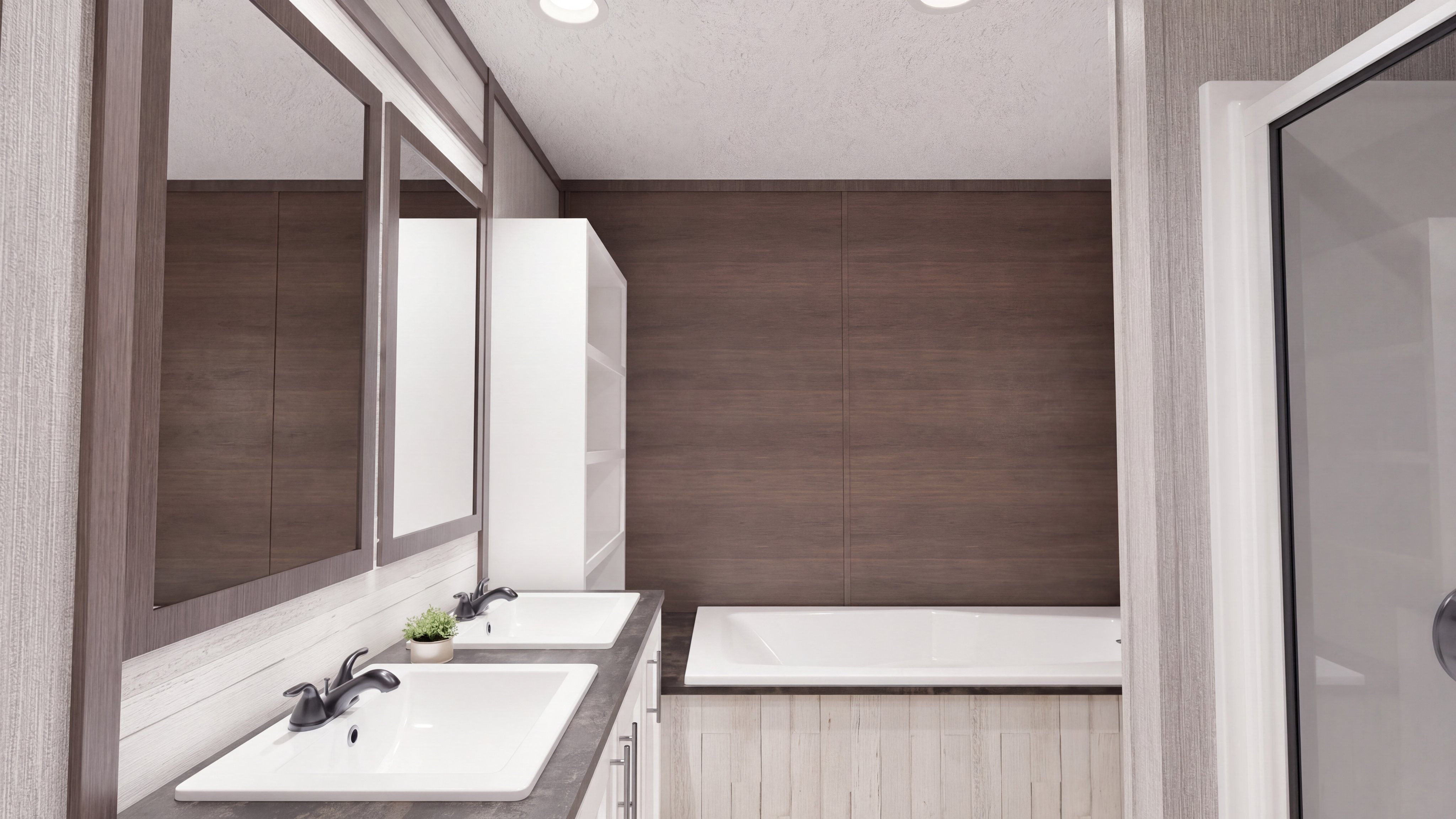 Primary bathroom rendering of the The Seaside home.