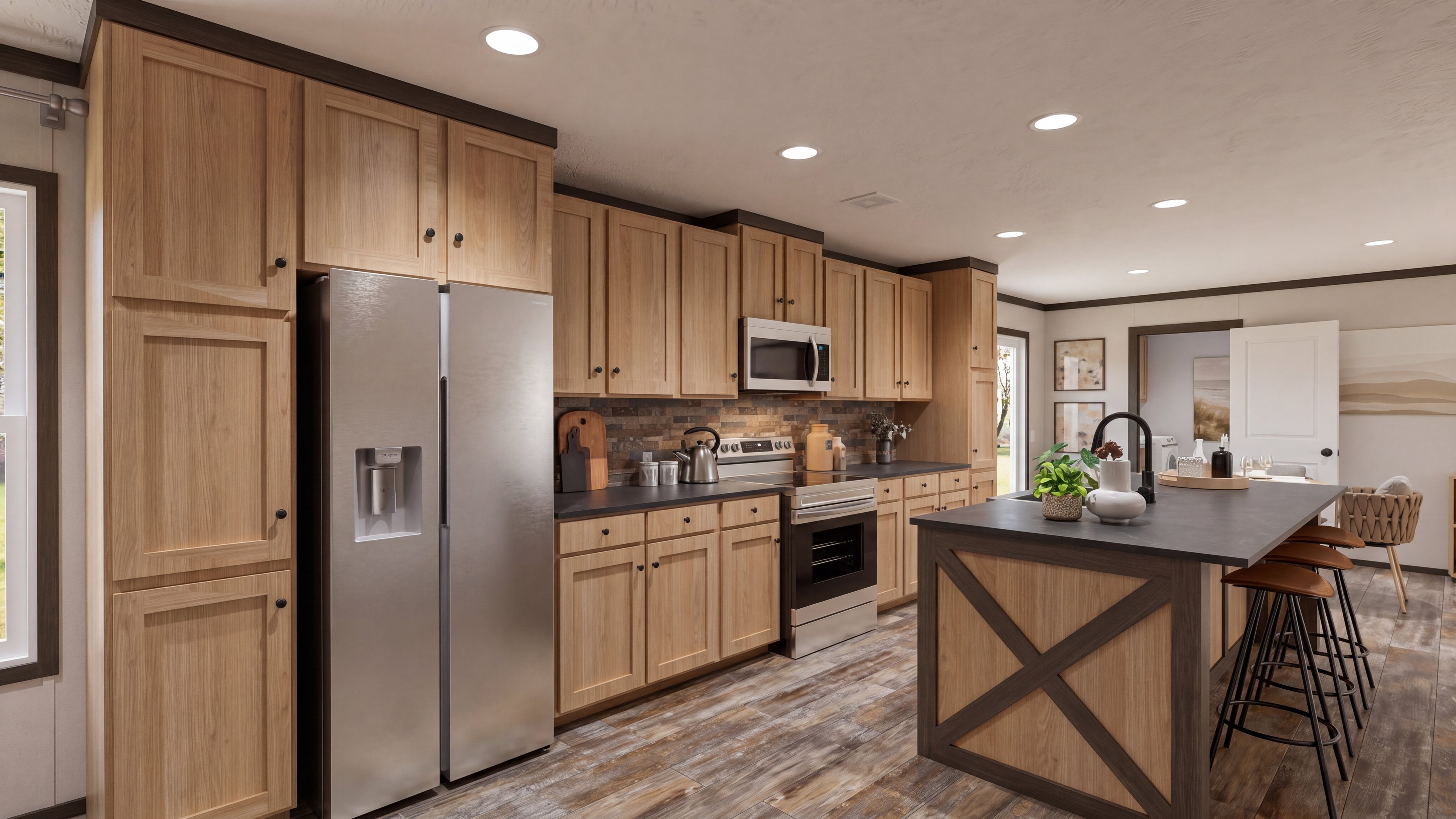 Kitchen rendering of the Boujee 2 home.
