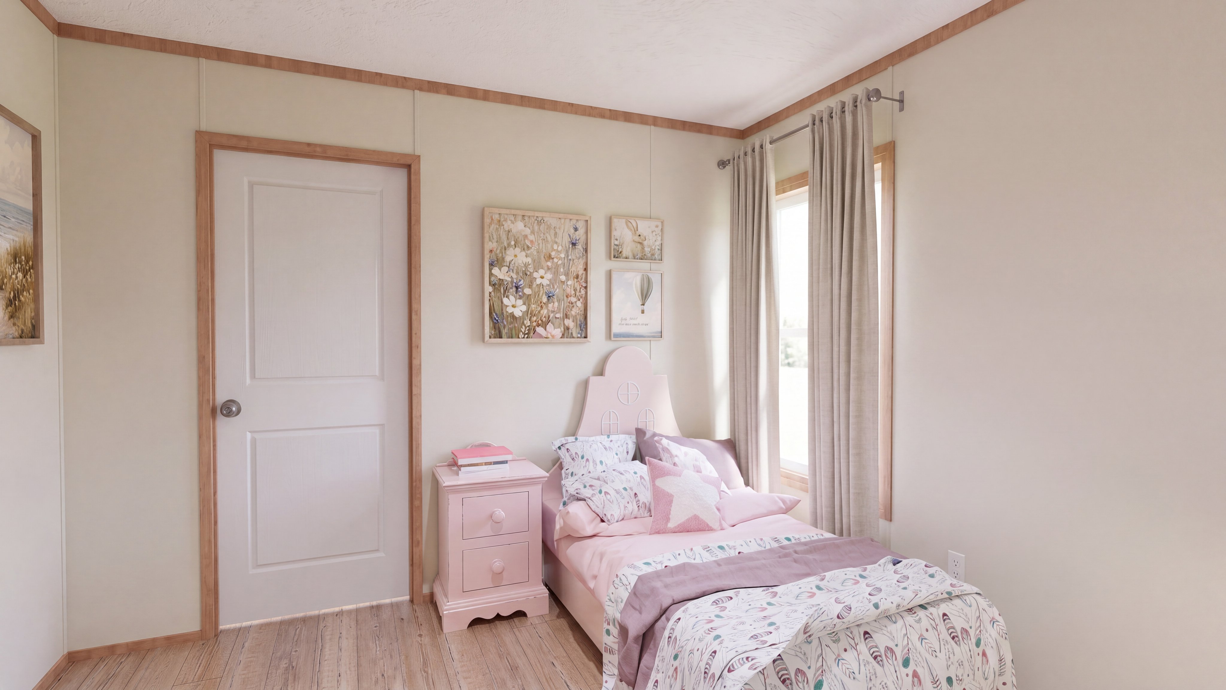 Bedroom rendering of the Snowcap home.