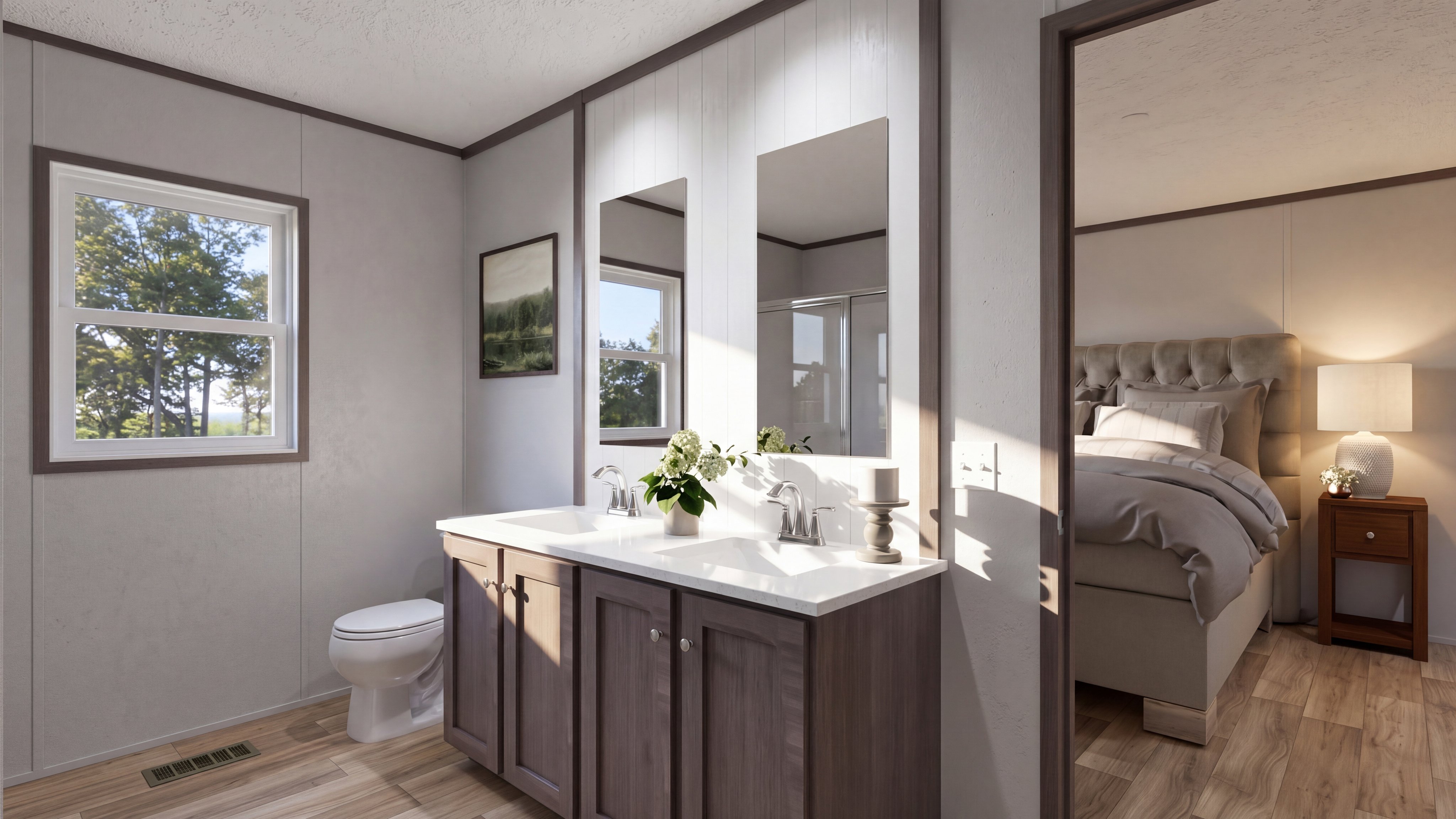 Primary bathroom rendering of the Festival home.