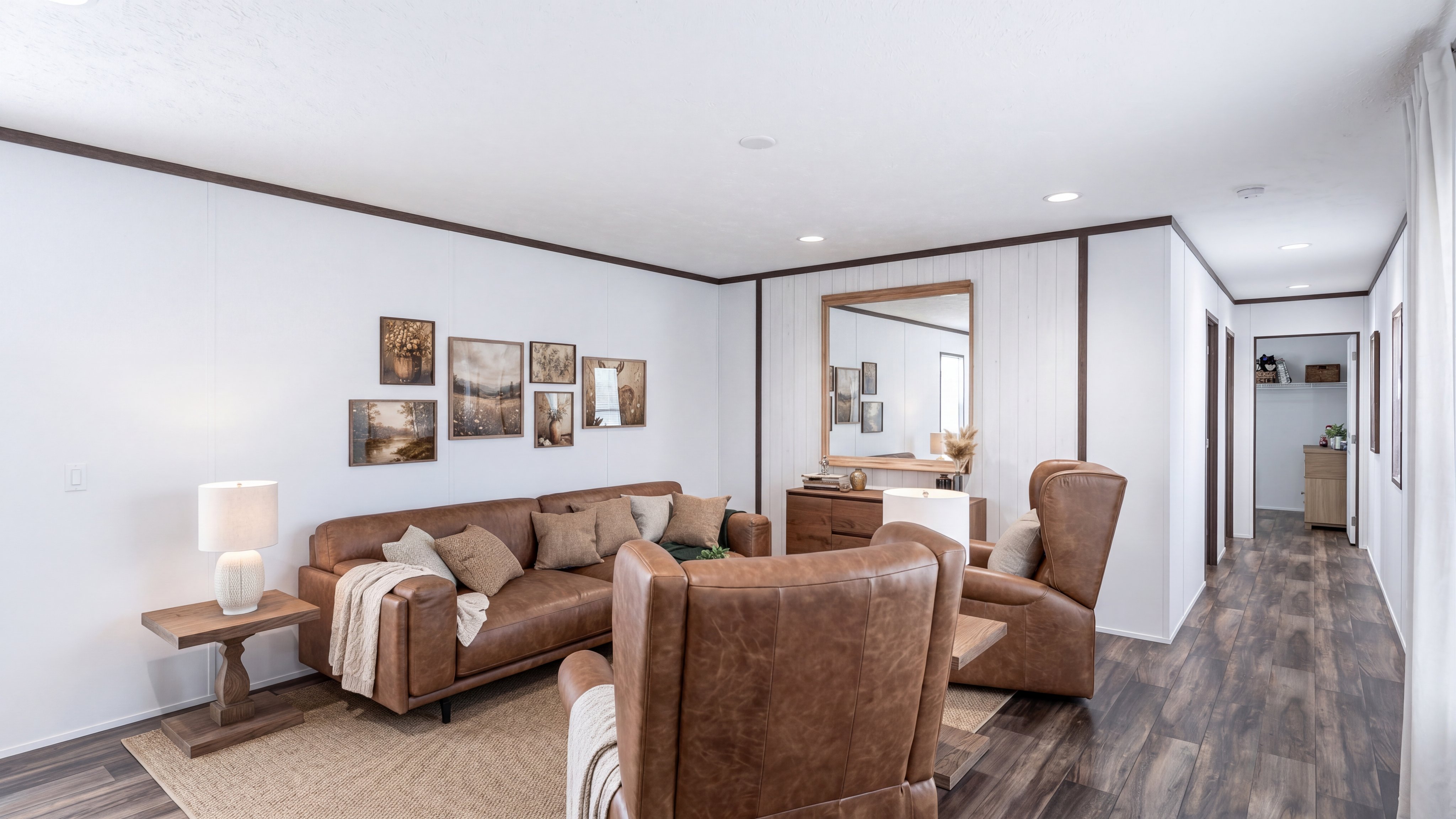 Living room rendering of the Essence home.