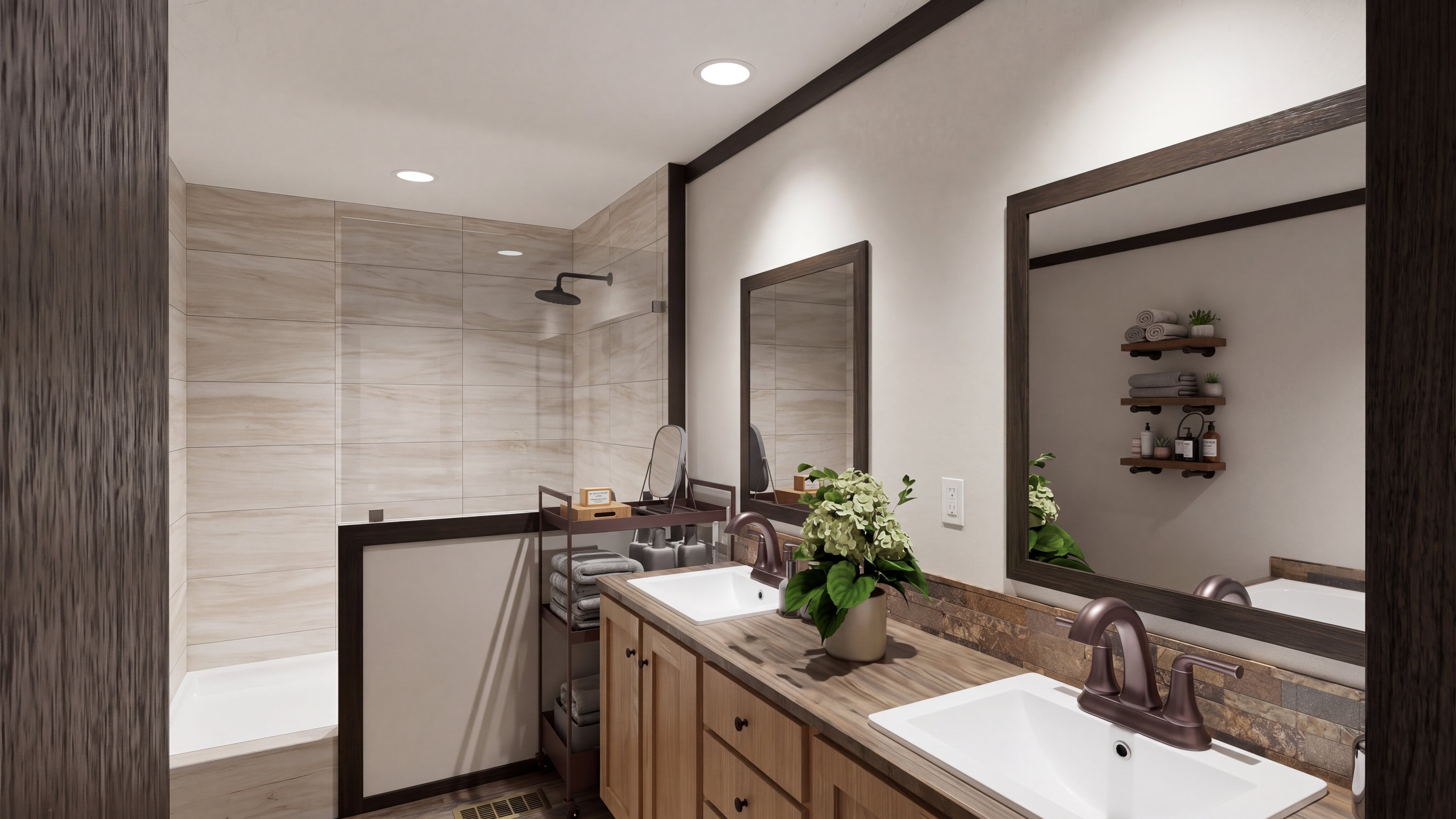 Primary bathroom rendering of the Boujee 2 home.